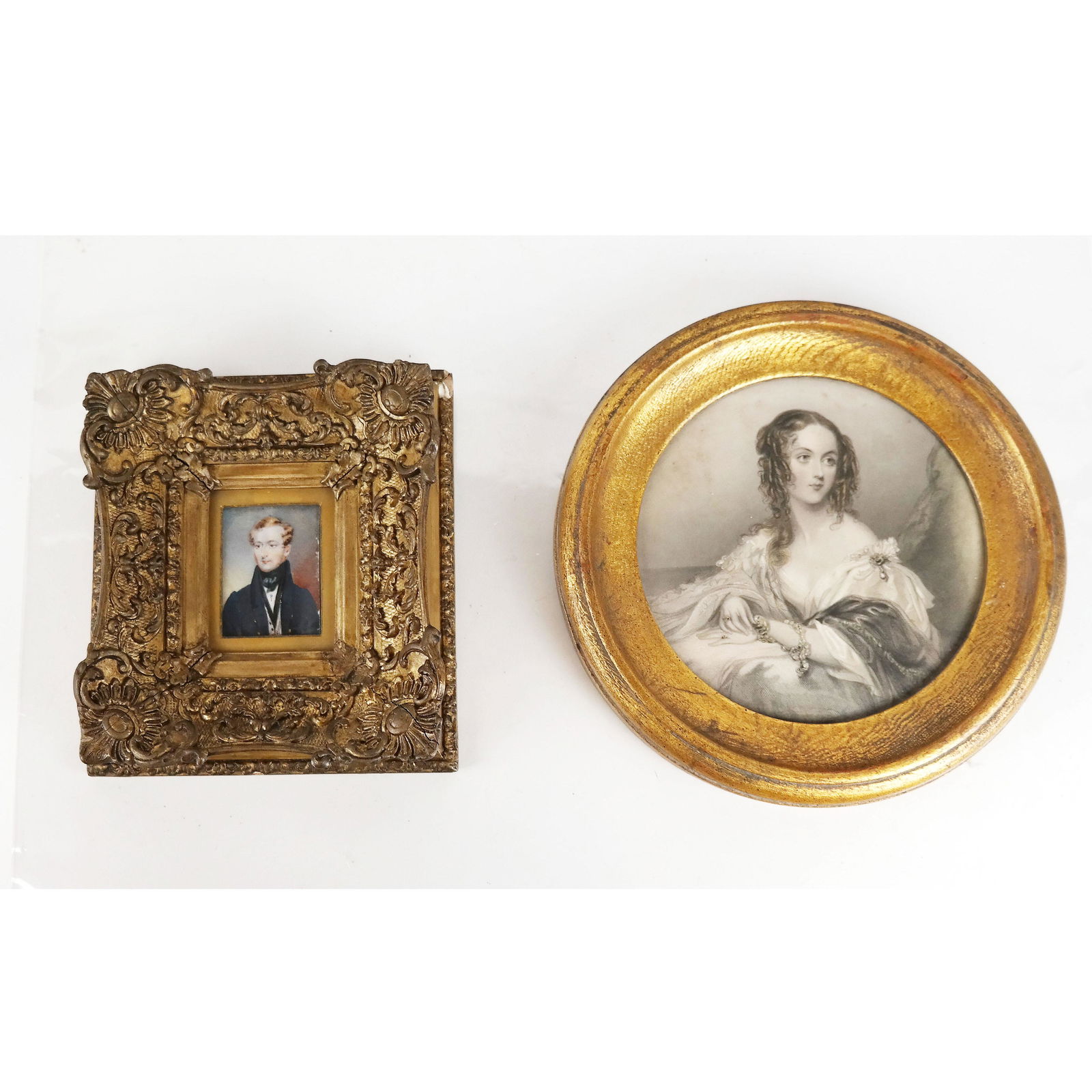 Two 19th C. Miniature Portraits (1 of 9)