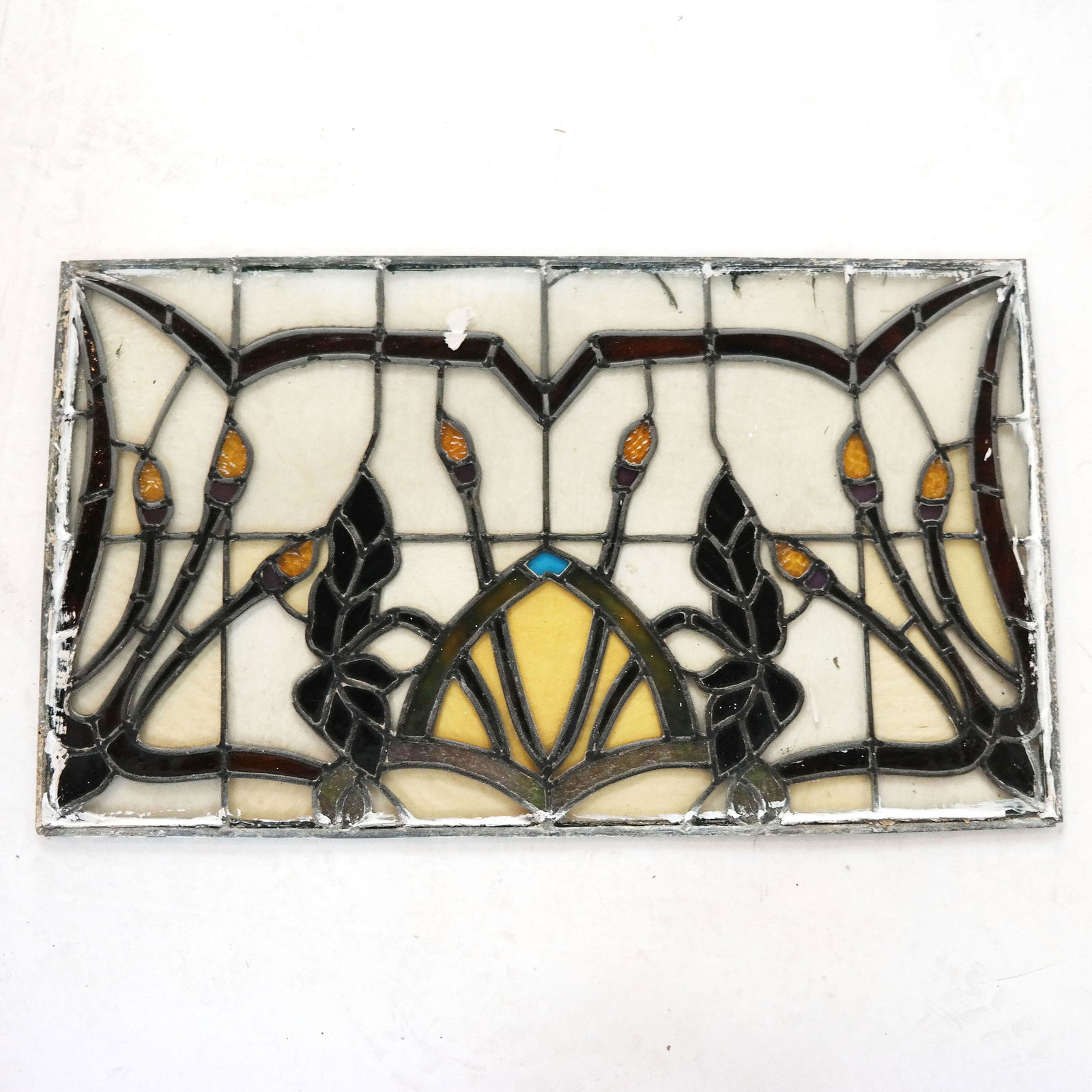 Leaded Stained Glass Transom Window Panel (1 of 6)