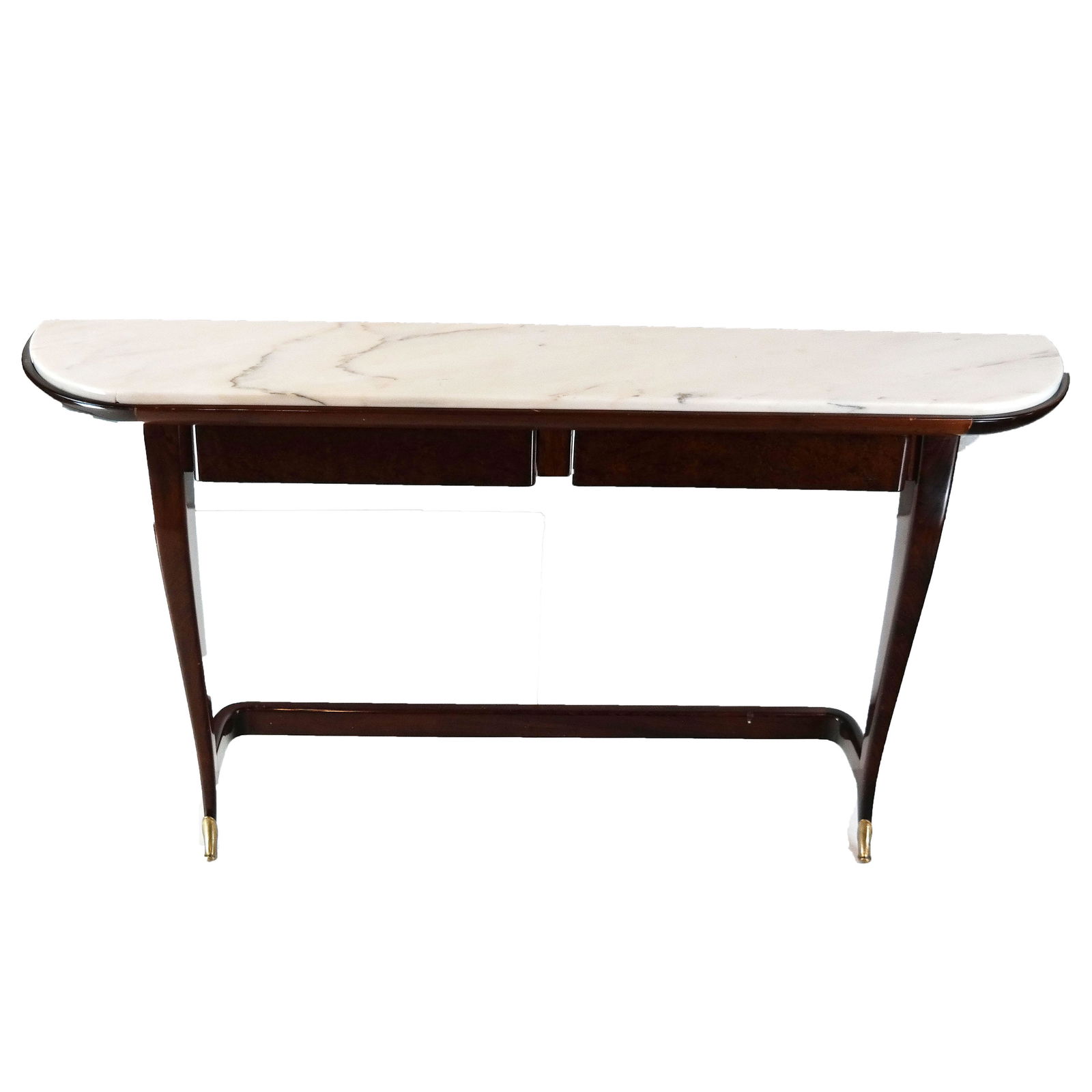 Modern Mahogany Marble Top Wall Console (1 of 10)