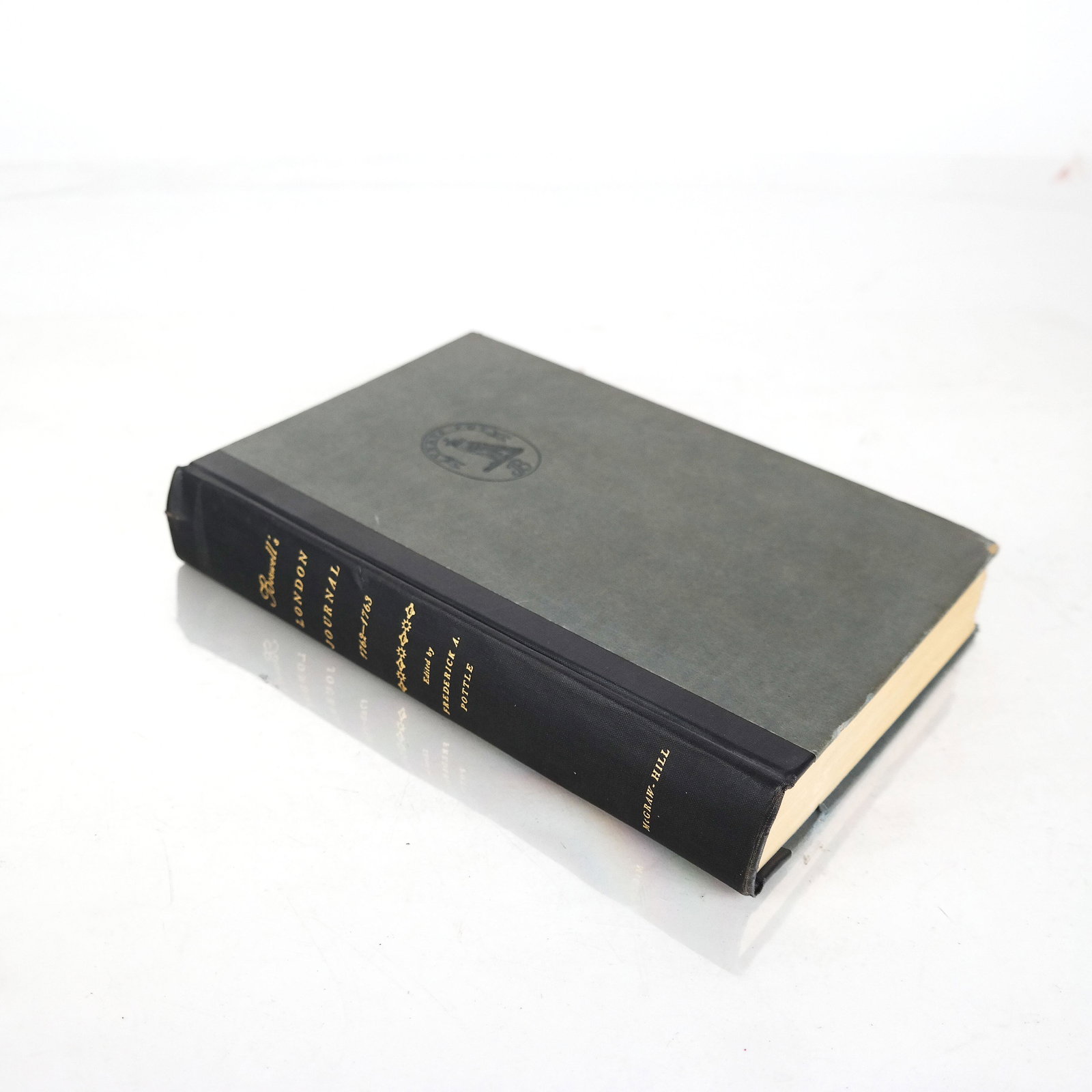 BOOK: "Boswell's London Journal, 1752-1763": "Boswell's London Journal 1762-1763", with Intro and Notes by Frederick A. Pottie, pub. McGraw-Hill Book Co., New York, 1950. Small 4to, 370 pages. Gilt stamped linen spine with grey boards. Wear to s