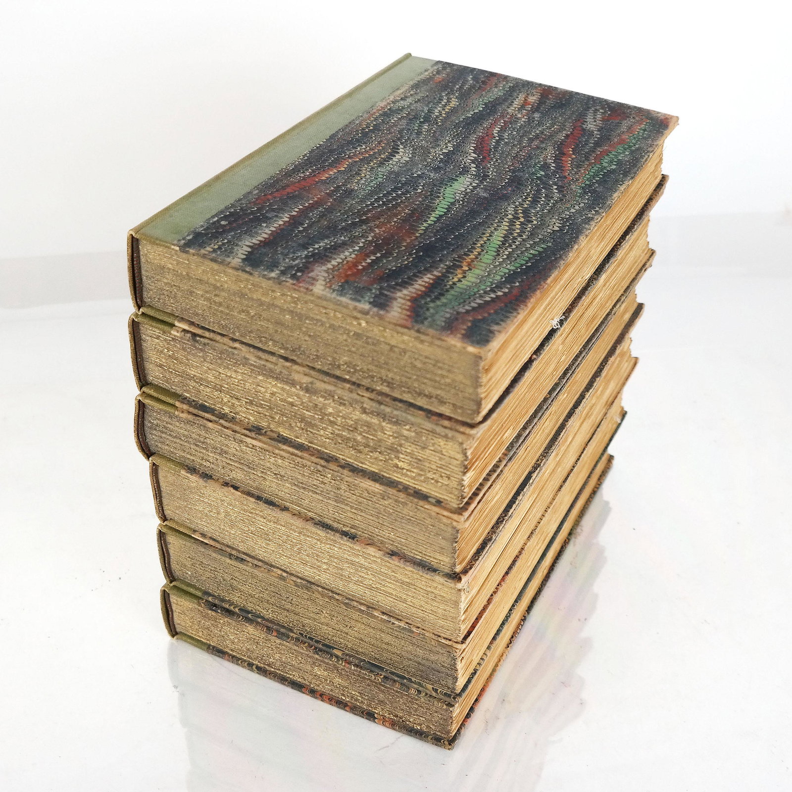 BOOKS: "Dryden - Dramatic Works" - 6 Vols.: "Dryden: The Dramatic Works" by John Dryden, pub. Nonesuch Press, London, 1931. 6 volumes. (4to), original green cloth-backed marbled boards, gilt spines, top edges gilt. The first complete and critic