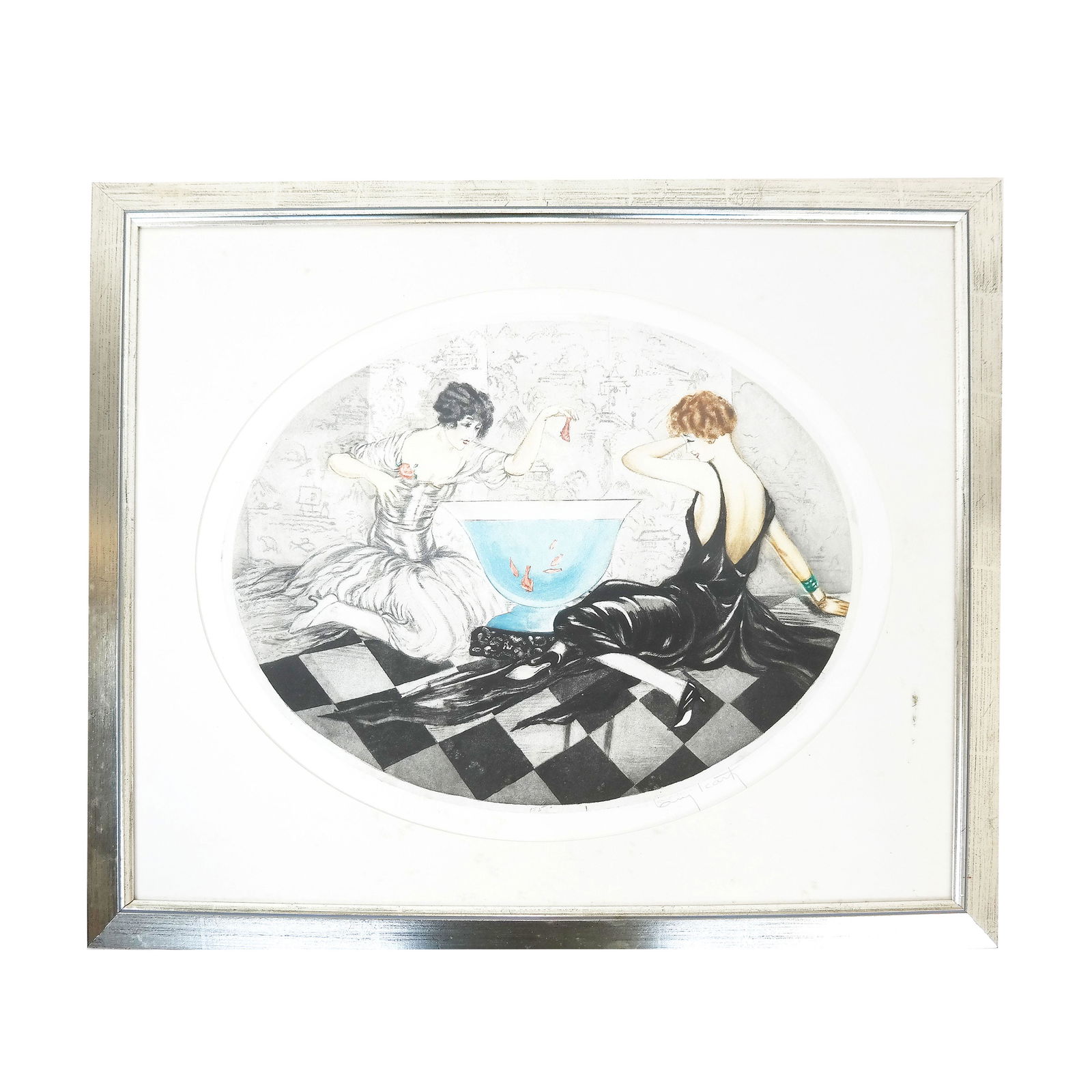 Louis ICART: Fish Bowl - Colored Etching (1 of 7)