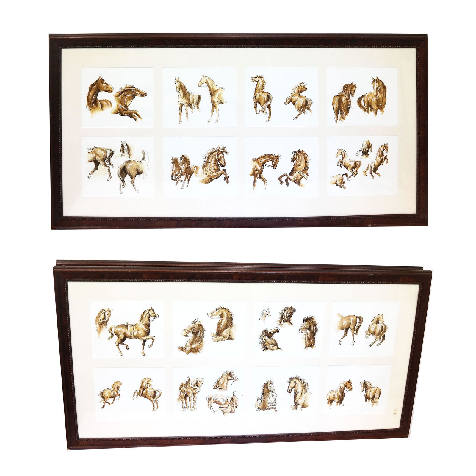 LAZAR: Pair of Horse Studies - Ink & Wash Drawings (1 of 13)