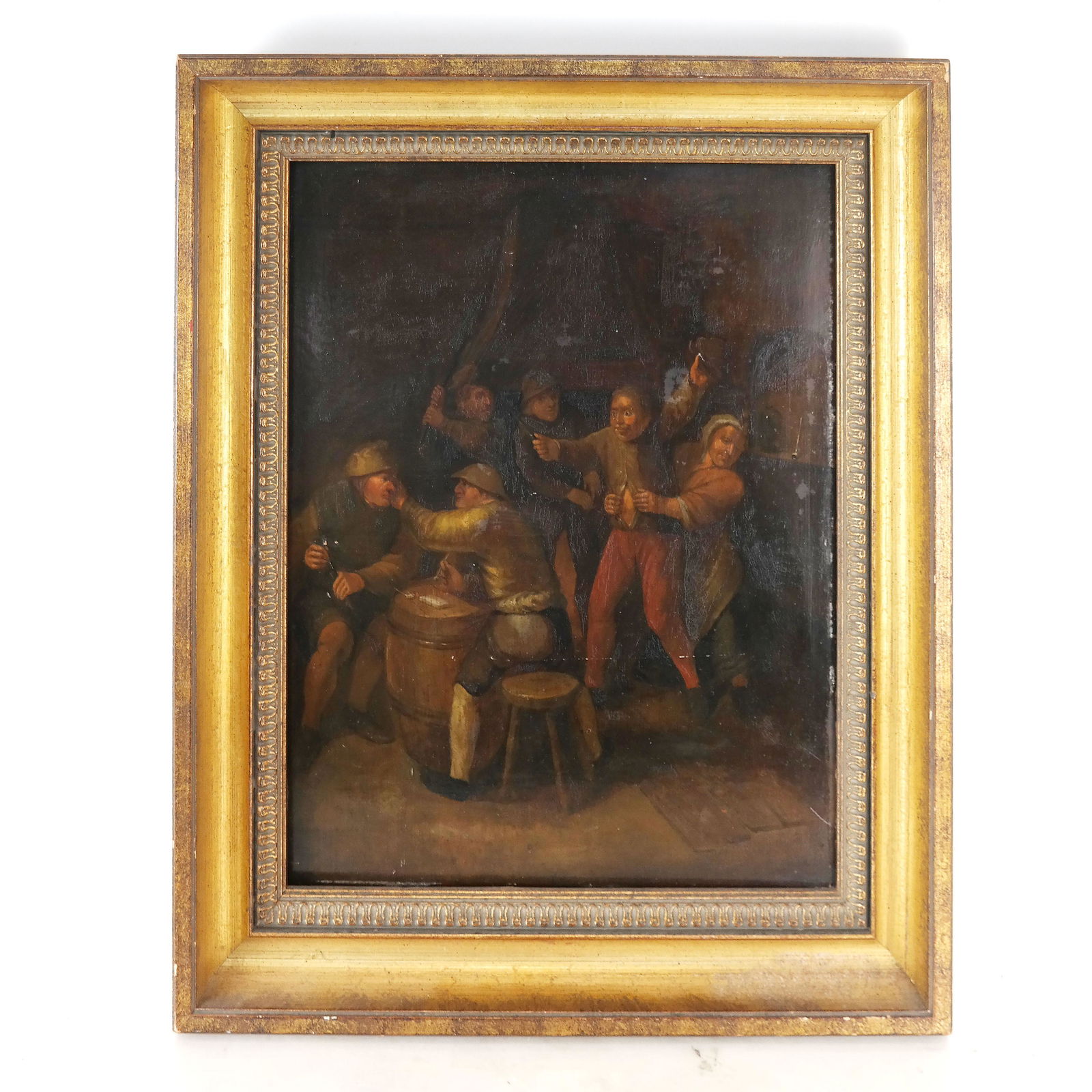 Continental School: Tavern Scene - Oil Painting (1 of 4)