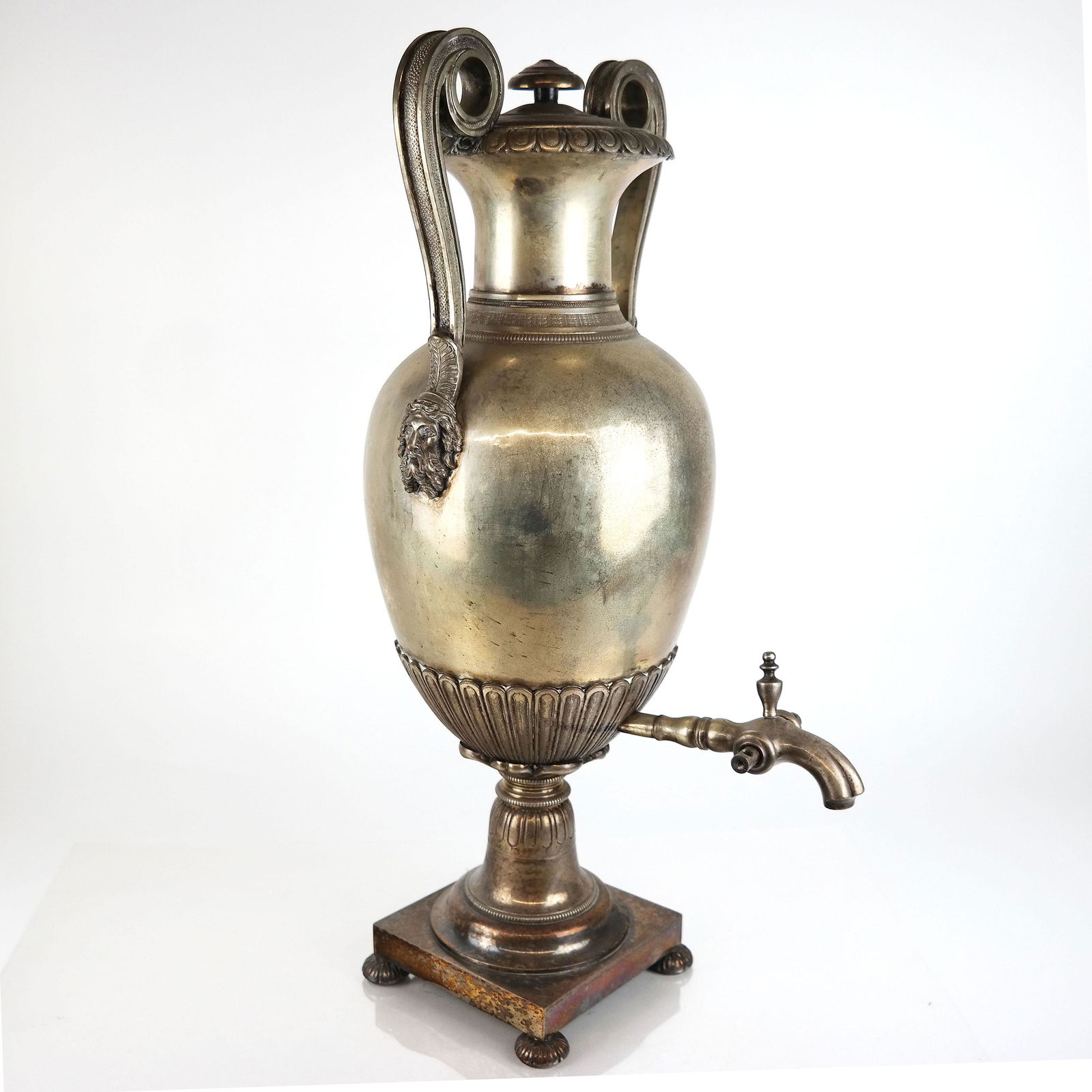 Silver Plate Samovar on Square Base (1 of 9)