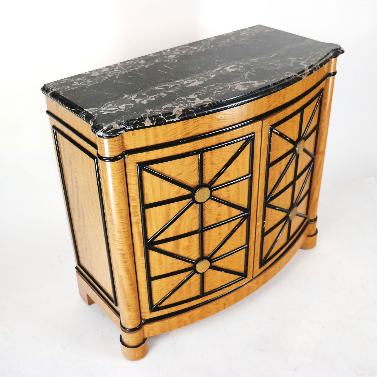 Tiger Maple Veneered Marble Top Cabinet (1 of 10)