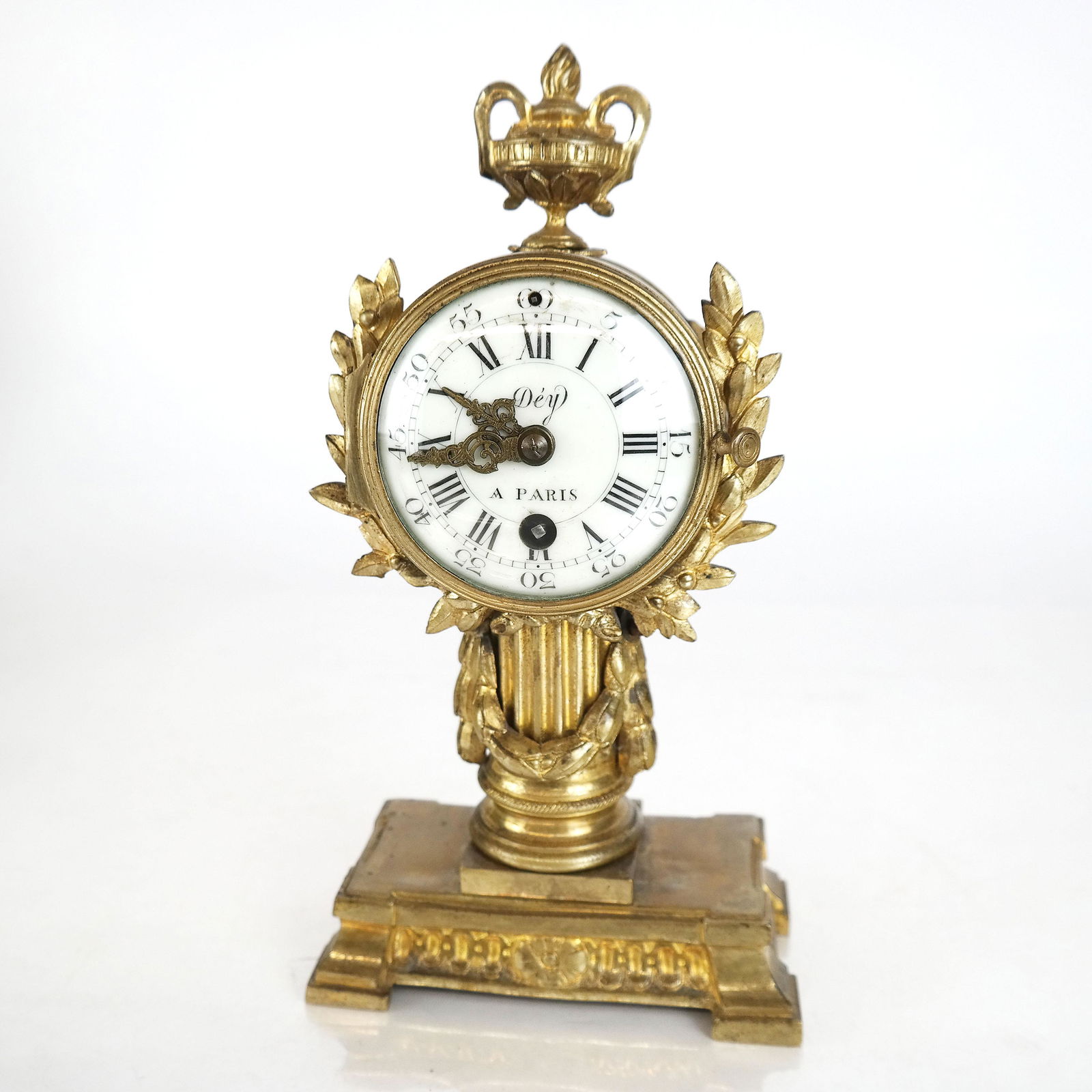 French Miniature Bronze Desk Clock (1 of 9)