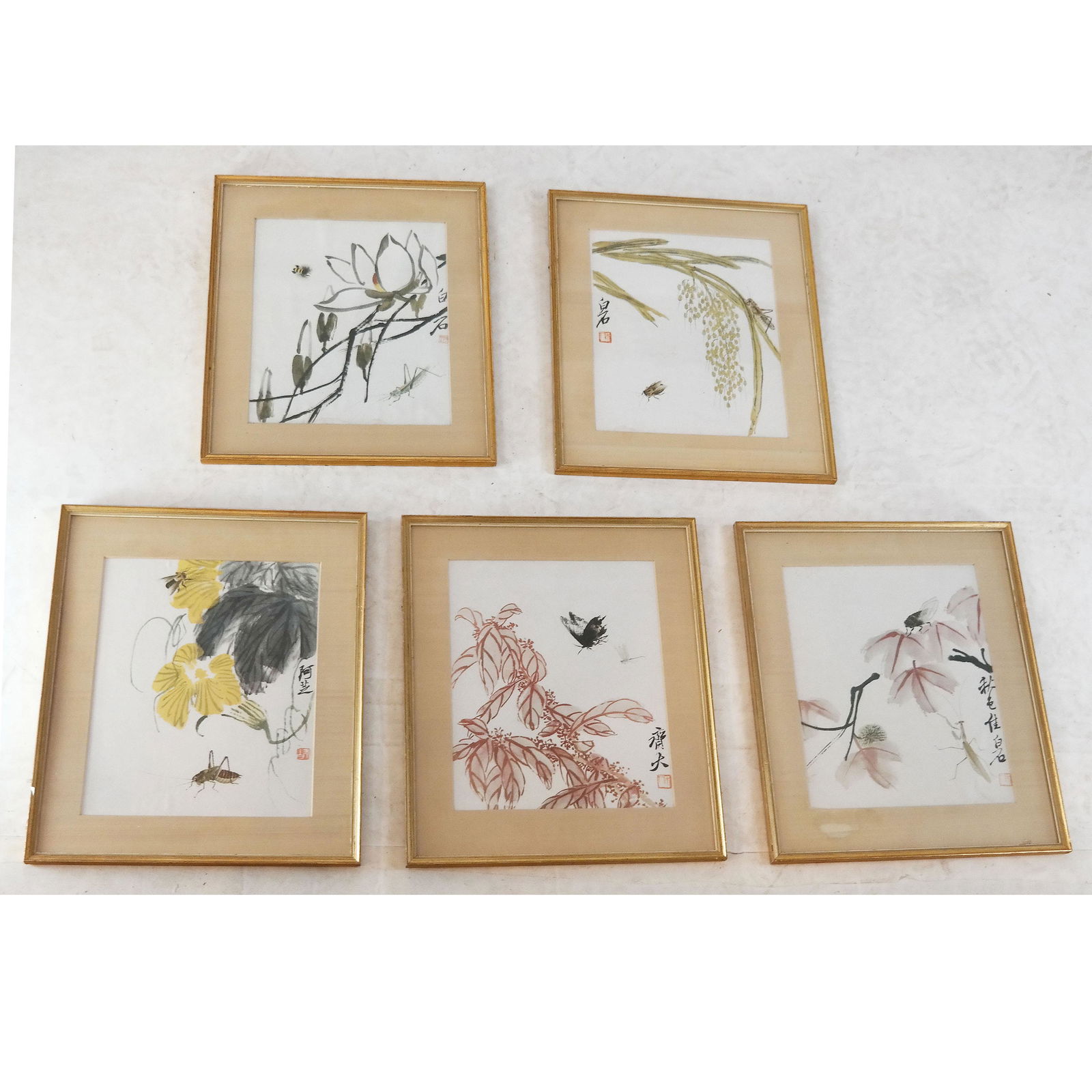 Five Chinese Prints: Insects & Plants (1 of 13)