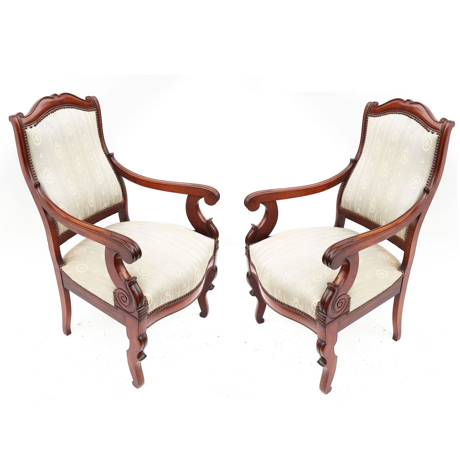 Pair William IV Mahogany Arm Chairs (1 of 5)