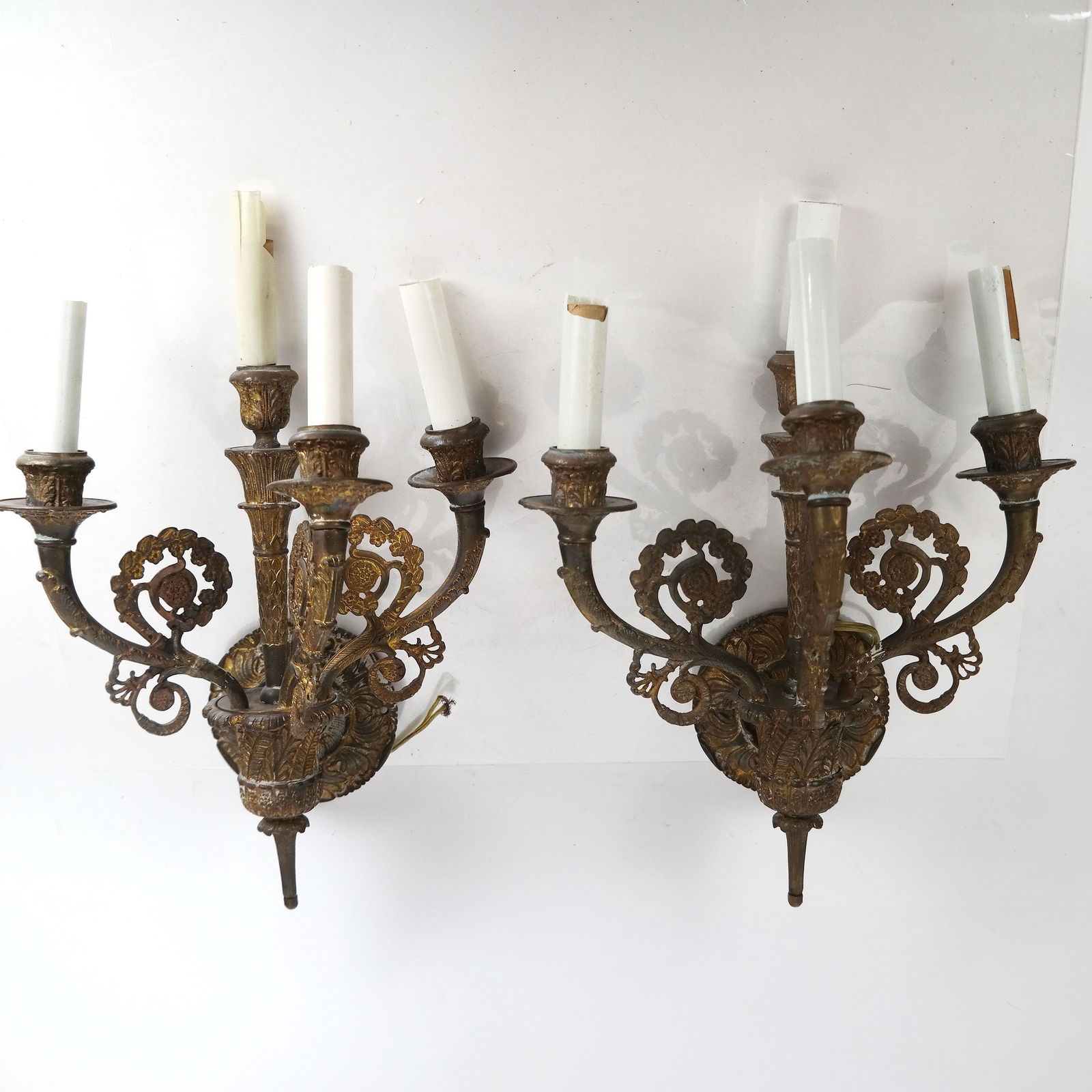 Pair of 19th C. Charles X Bronze Sconces (1 of 12)