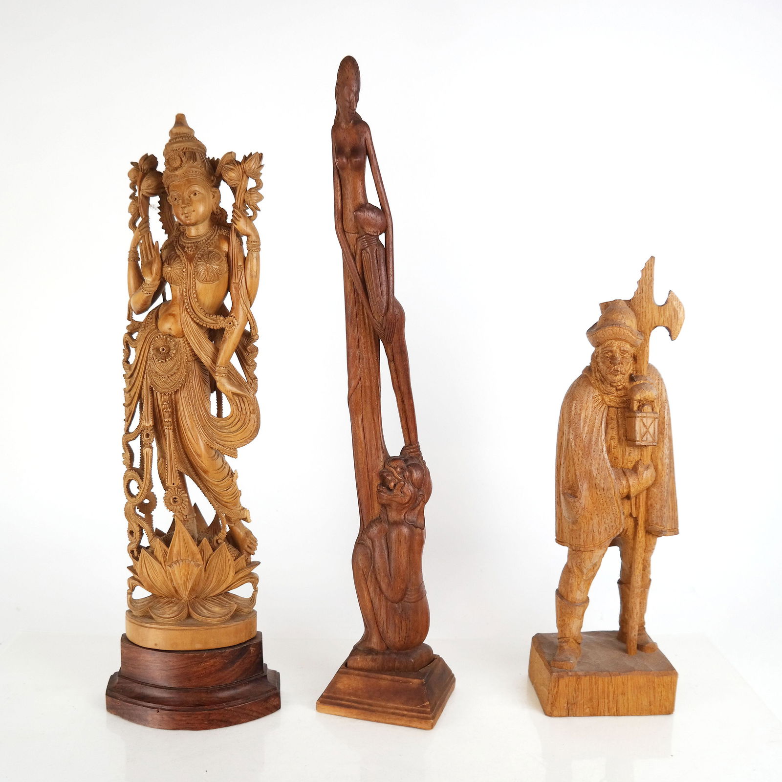 Group of 3 Figural Wood Carvings (1 of 13)