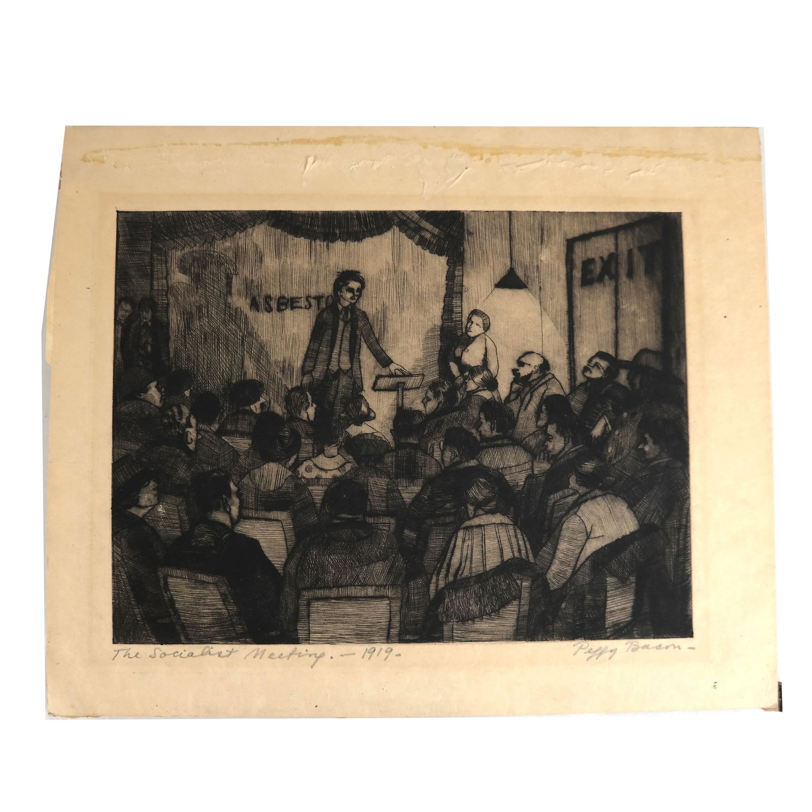 Peggy BACON: "Meeting" - Drypoint Etching (1 of 9)