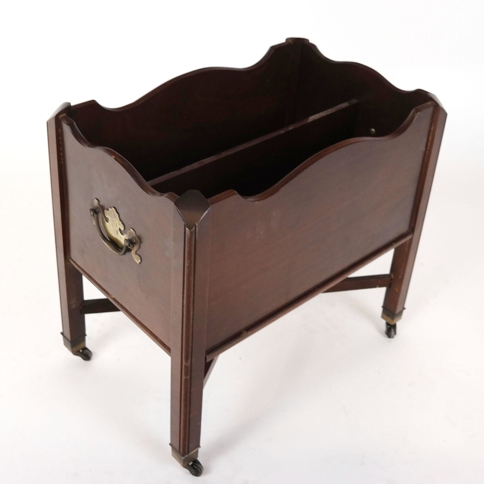 Mahogany Canterbury: Mahogany Canterbury / magazine stand. [16" H x 17 1/2" W x 11 1/2" D].