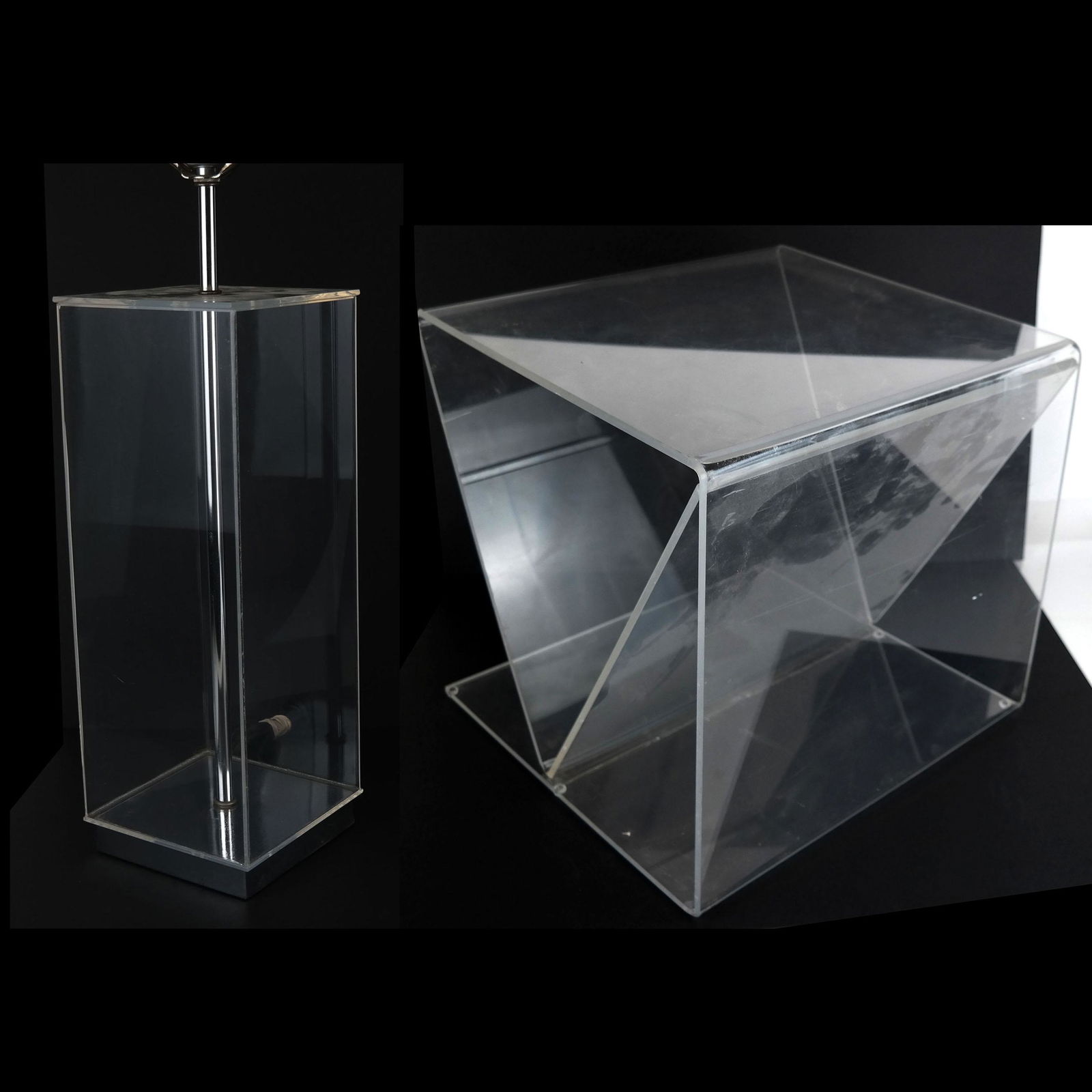 Modern Lucite Table Lamp & End Table (1 of 9)
