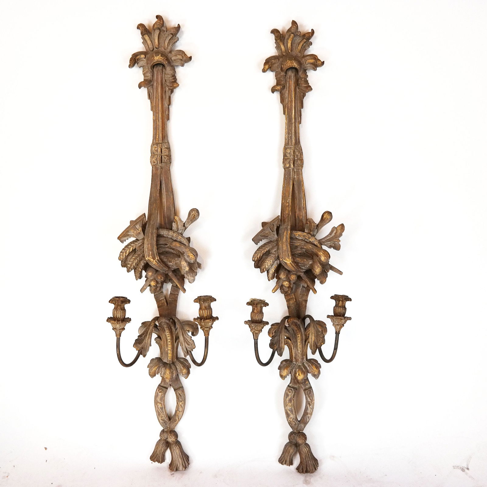 Pair Continental Carved Wood Sconces (1 of 16)
