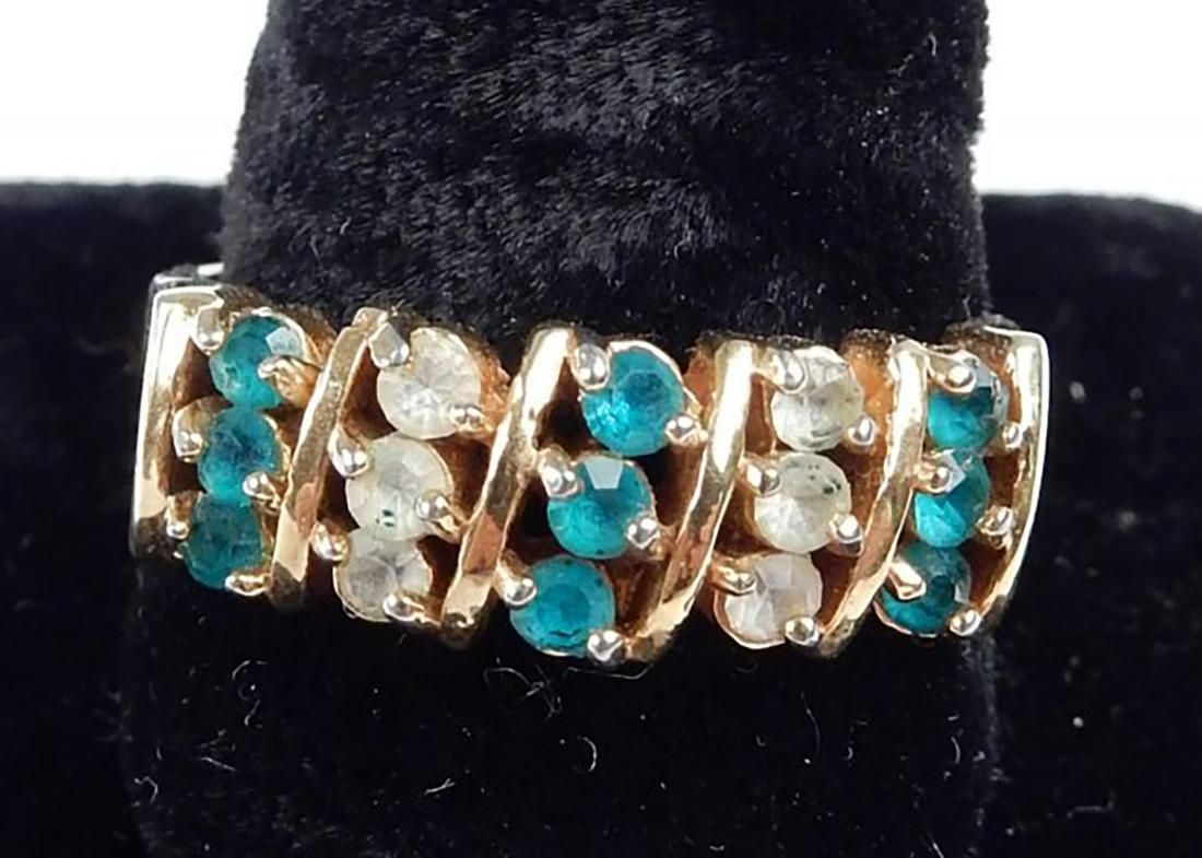 18k Yellow Gold Ring with Accent Stones (1 of 3)