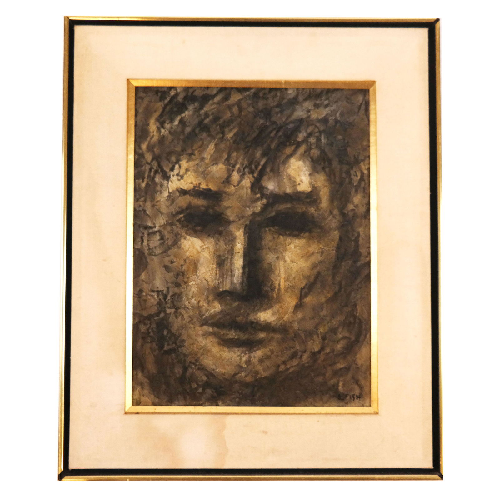 E. FISH: Portrait - Oil on Board Painting (1 of 6)