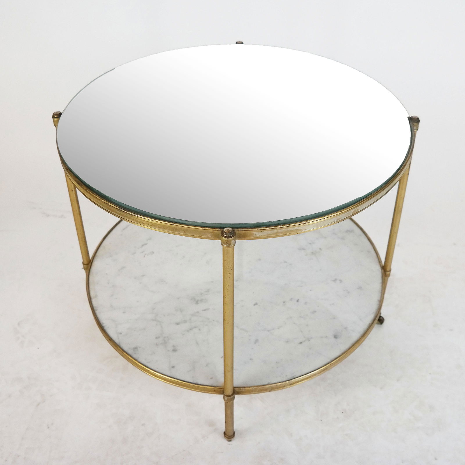 Two-Tier Mirror & Marble Occasional Table (1 of 10)