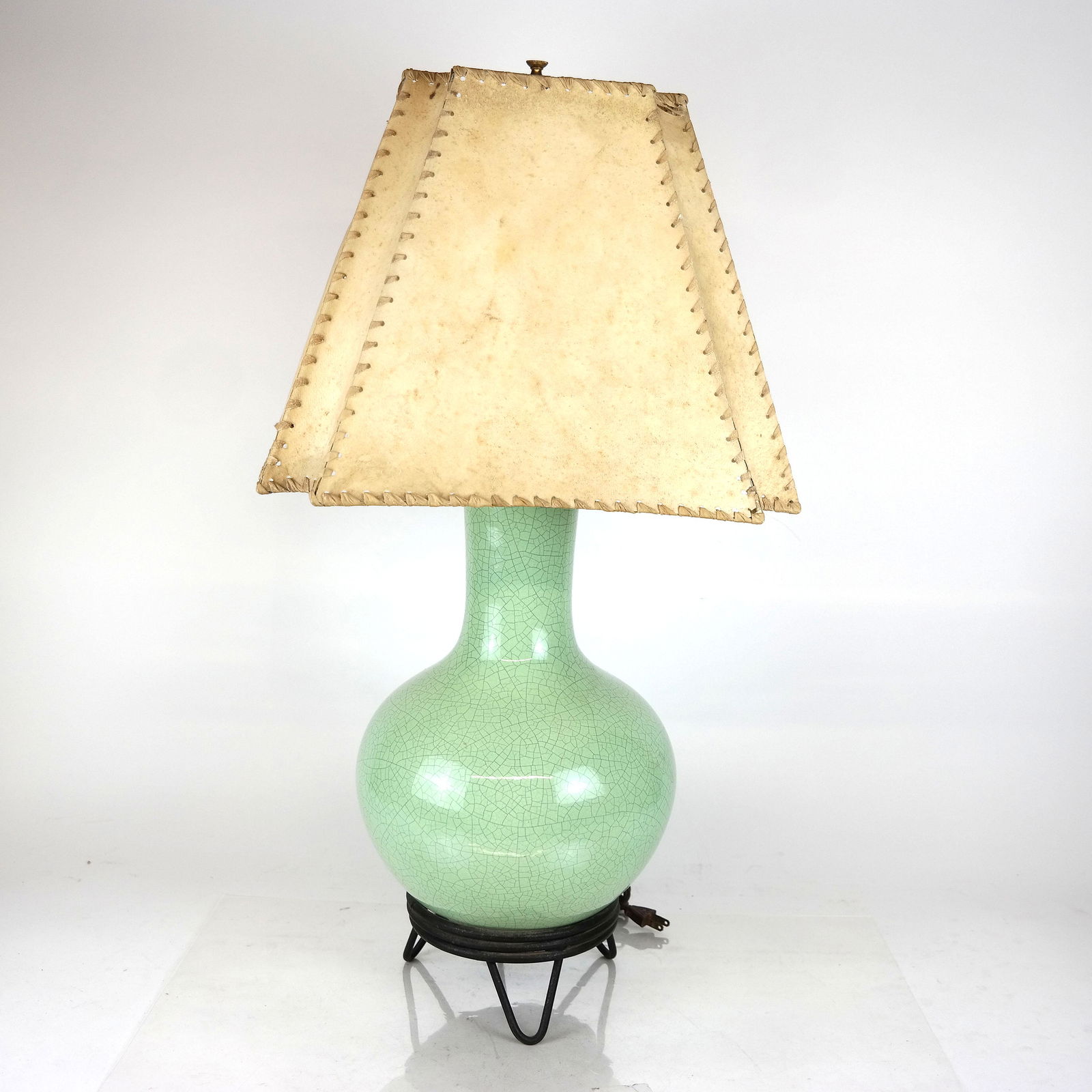 Chinese Crackle Glaze Vase Mounted as Lamp (1 of 7)
