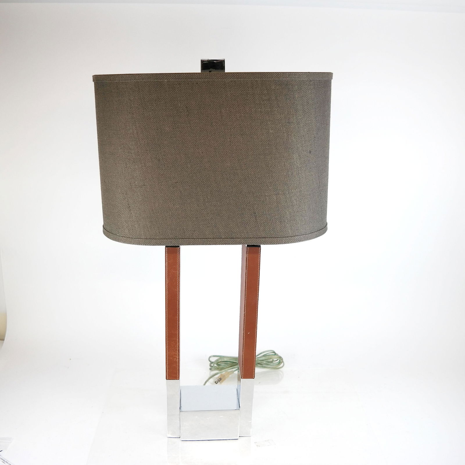 Ralph Lauren Leather & Chrome Table Lamp (1 of 10)