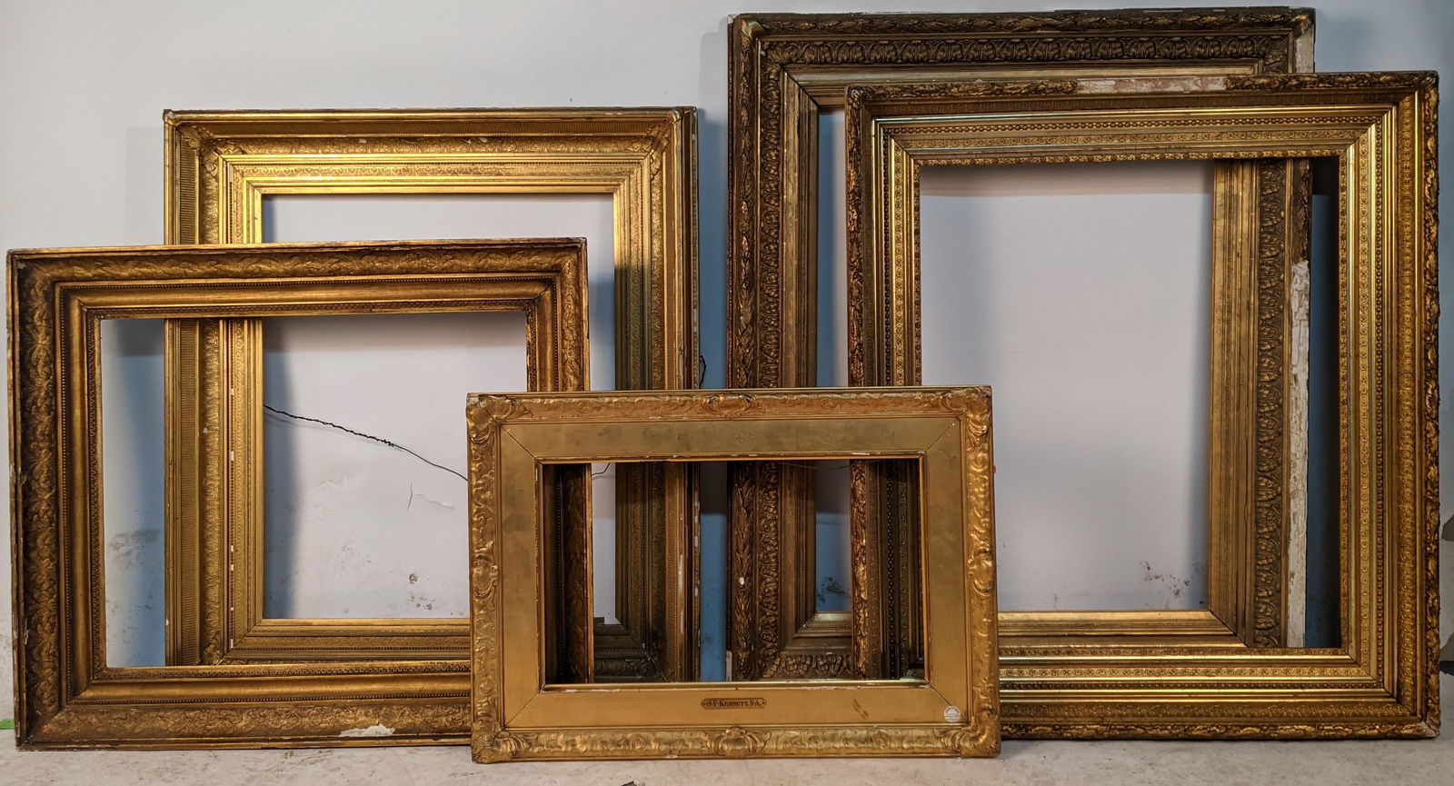 Lot of 5 Large Gilt Carved Frames (1 of 20)