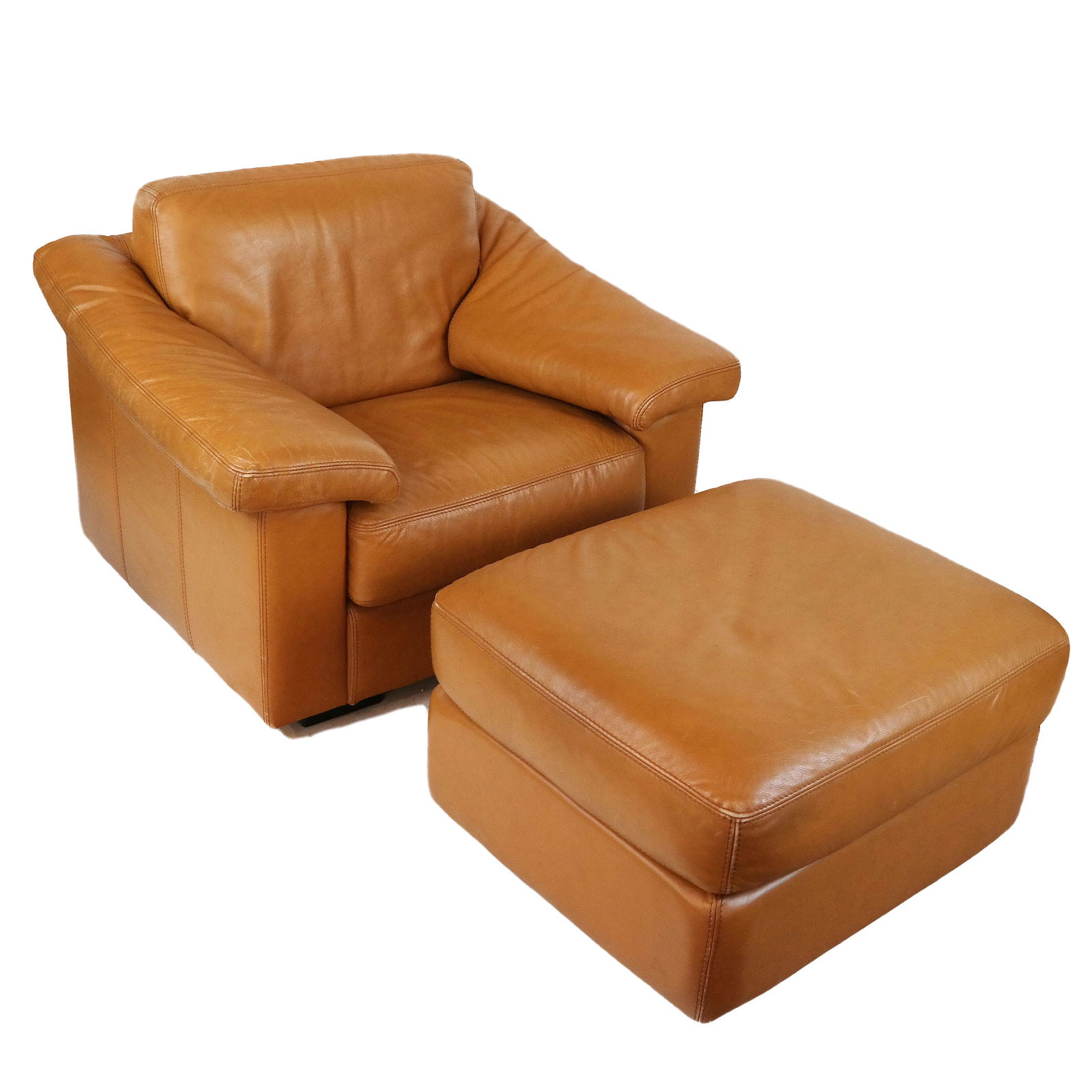 Modern Leather Club Chair and Ottoman (1 of 8)