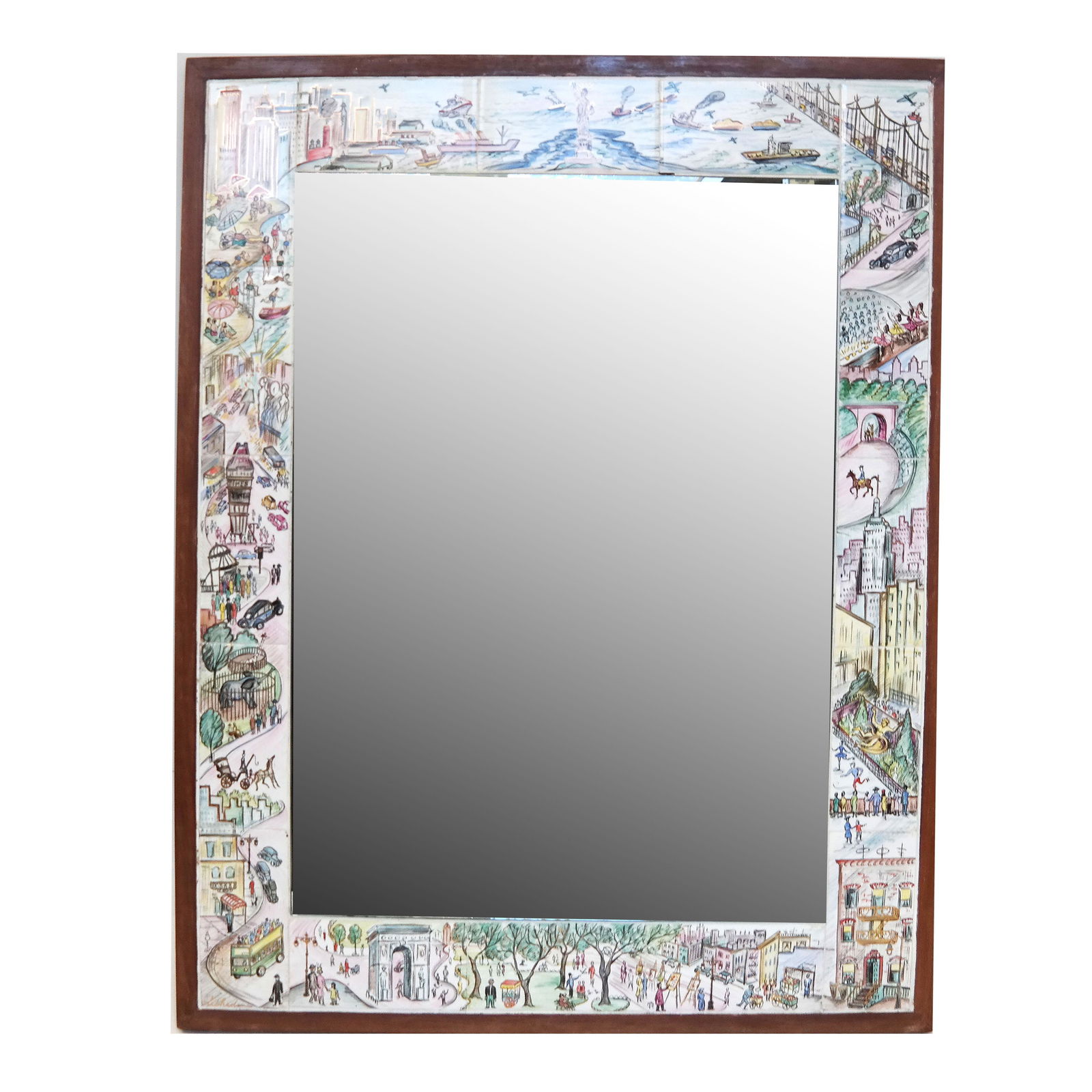 Painted Tile Framed Mirror (1 of 8)