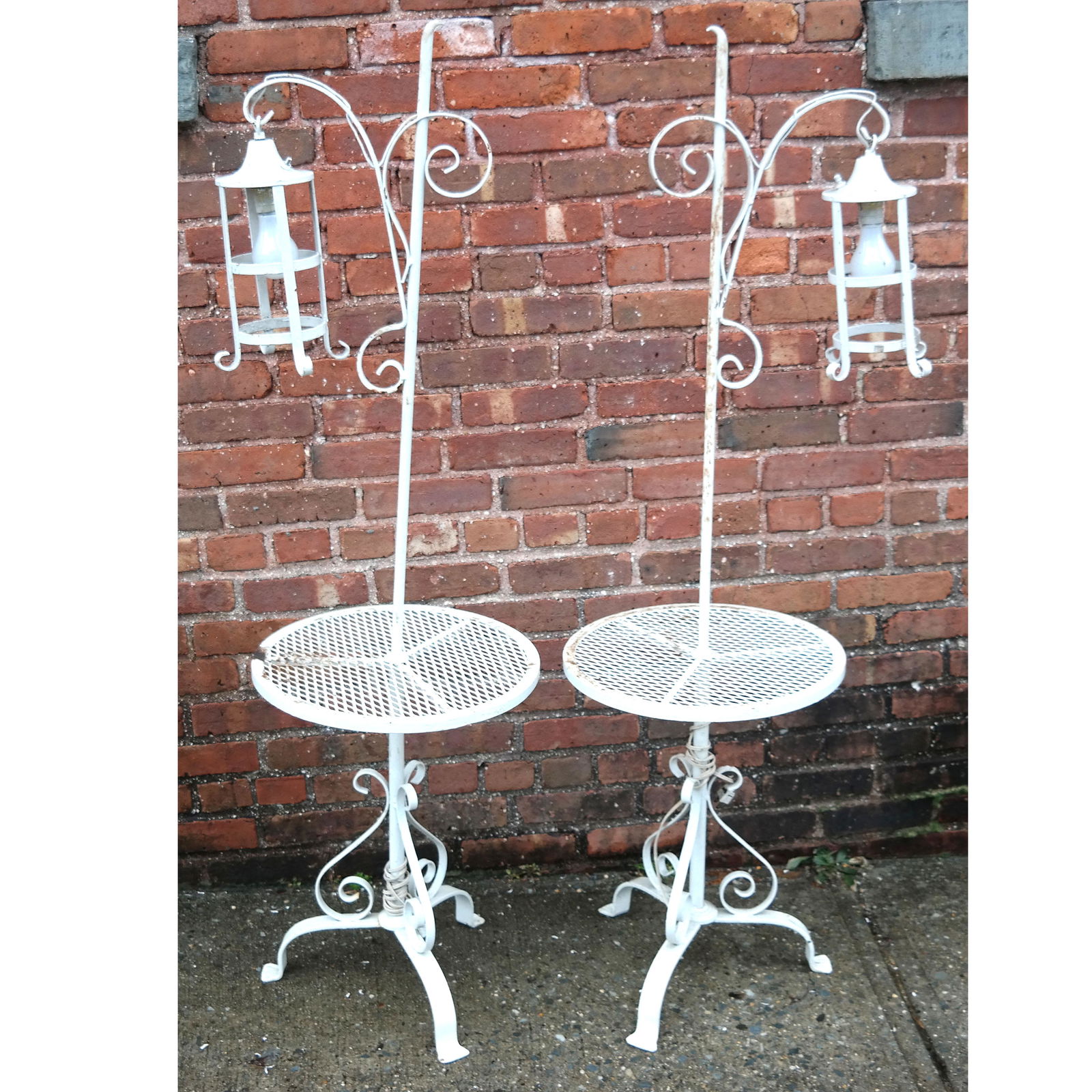 Pair Wrought Iron Stick Lantern Tables (1 of 9)