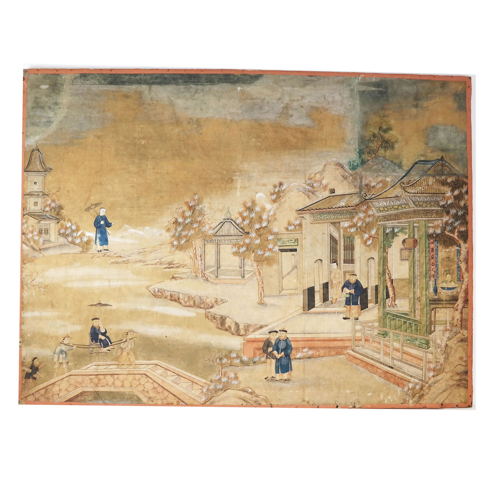 Large Chinese Landscape- W/C Painting (1 of 11)