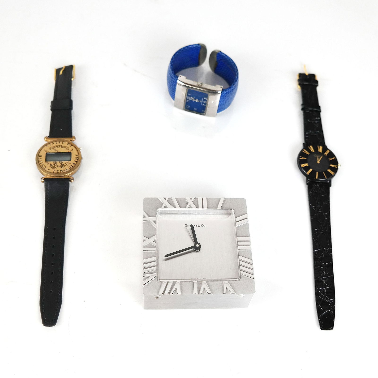Lot of 3 Watches and a Tiffany Alarm Clock (1 of 17)