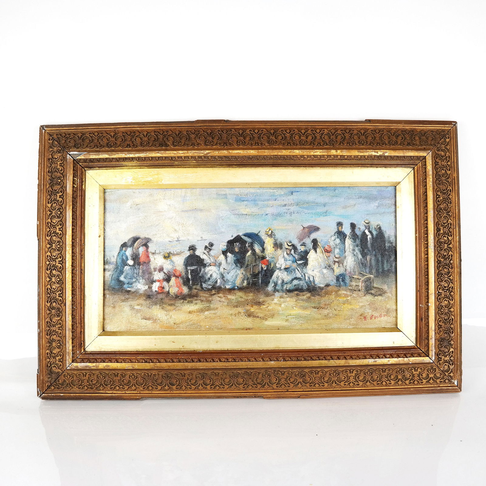 Manner of E. BOUDIN: Beach Scene - Painting (1 of 6)