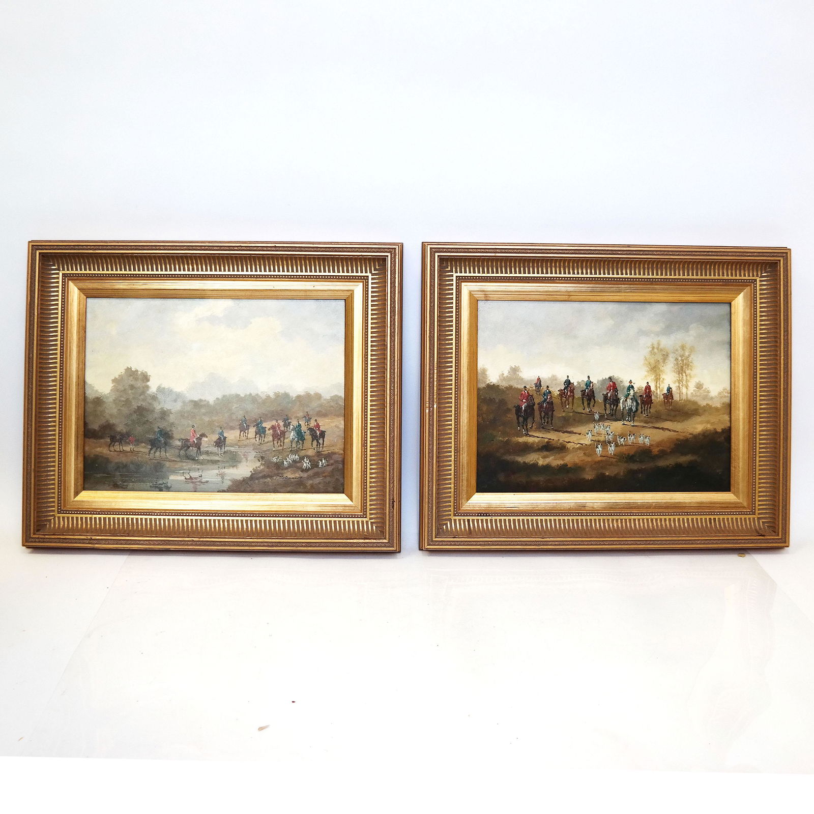 Pair of Hunt Scenes- Oil Paintings (1 of 11)