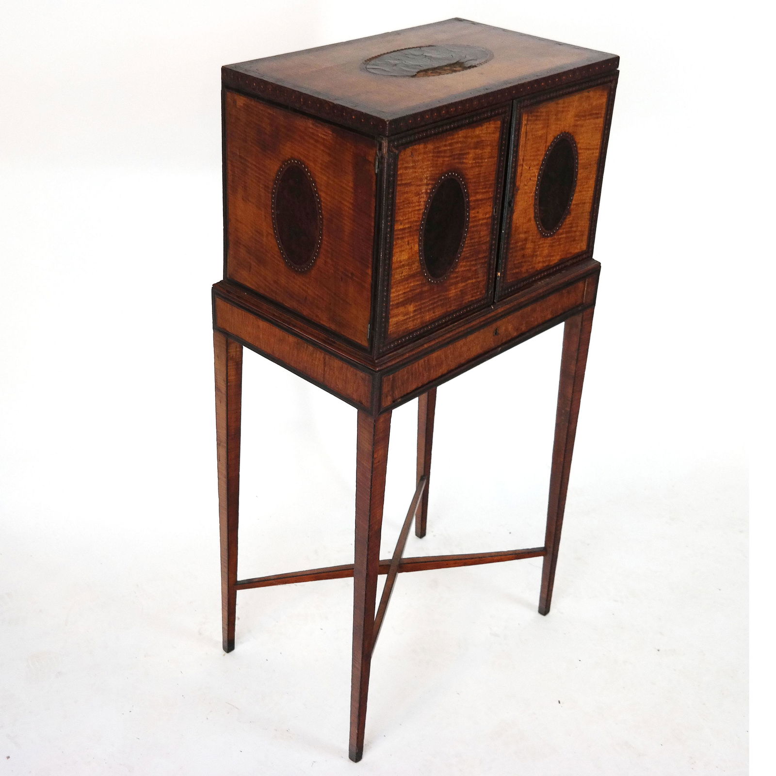 Antique English Small Cabinet on Stand (1 of 9)