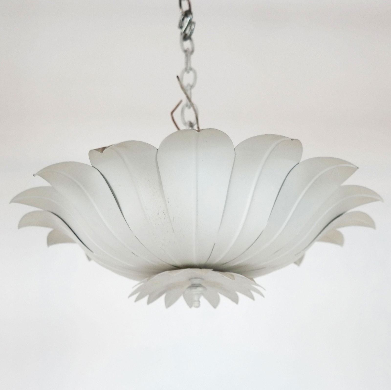 Cream Tole Pendant Light Fixture (1 of 7)