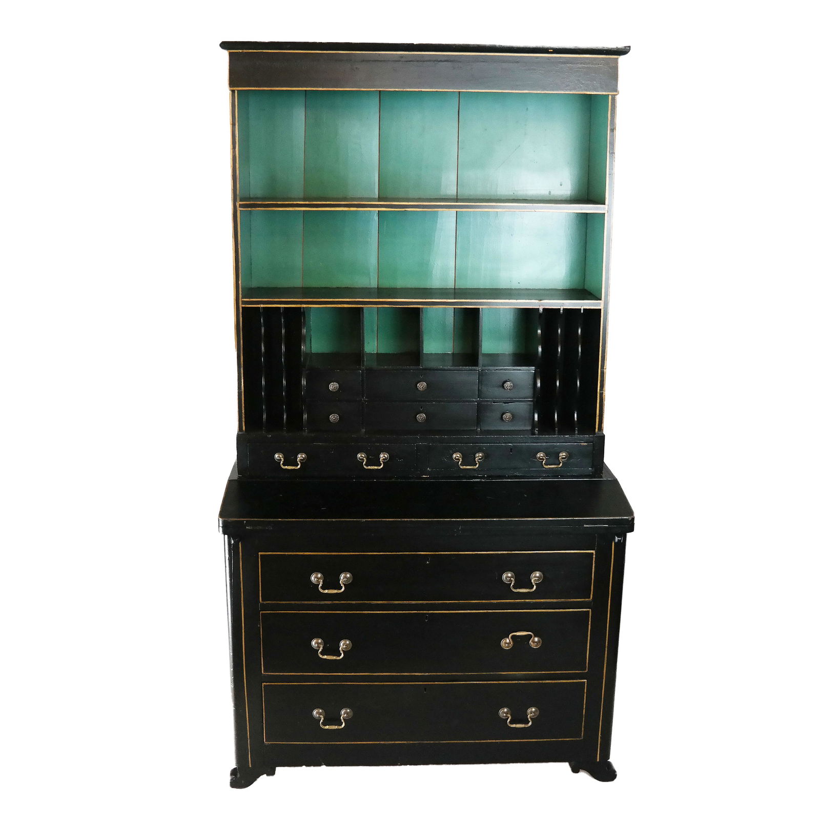 Antique American Painted Secretary Bookcase (1 of 7)