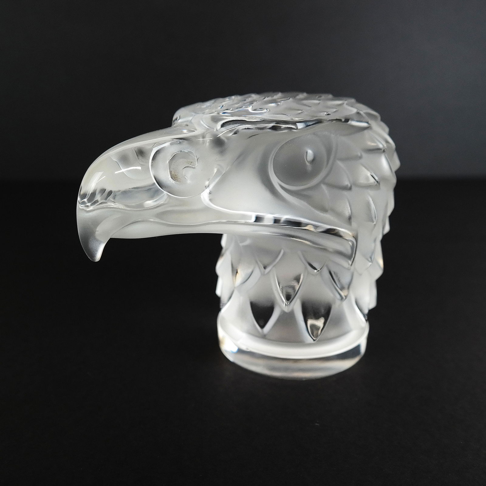 Lalique Crystal Eagle Head Paperweight (1 of 9)