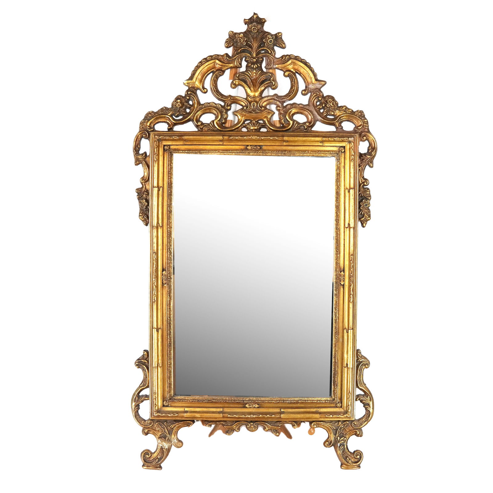 French Carved Gilt Wood Beveled Glass Mirror (1 of 13)