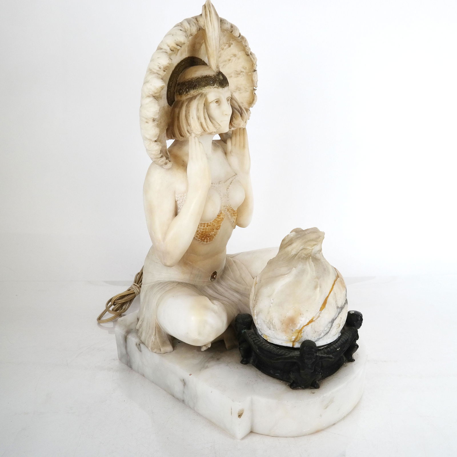 Art Deco-Style Alabaster Figural Lamp (1 of 11)