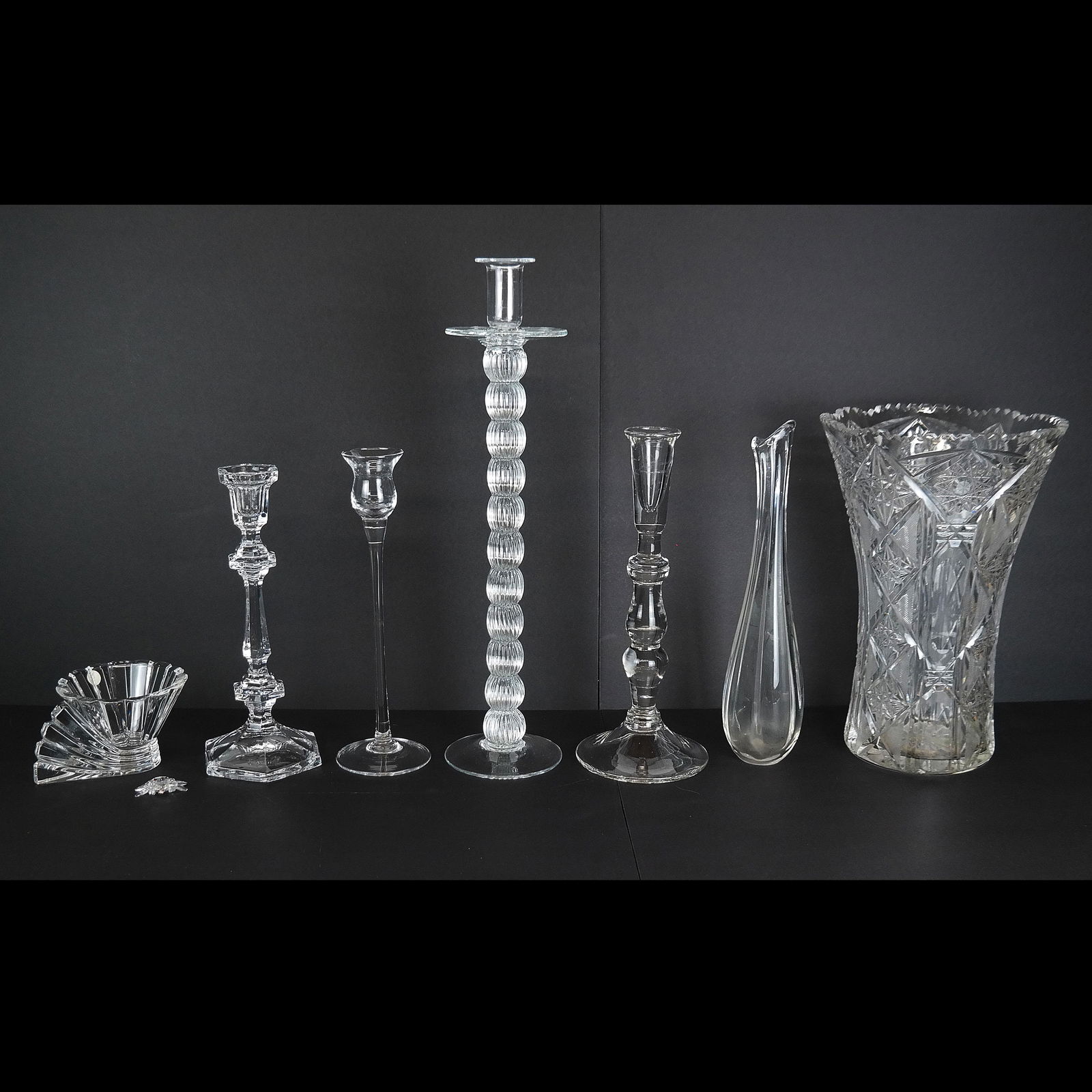 Lot of Crystal & Cut Glass Table Articles (7) (1 of 19)