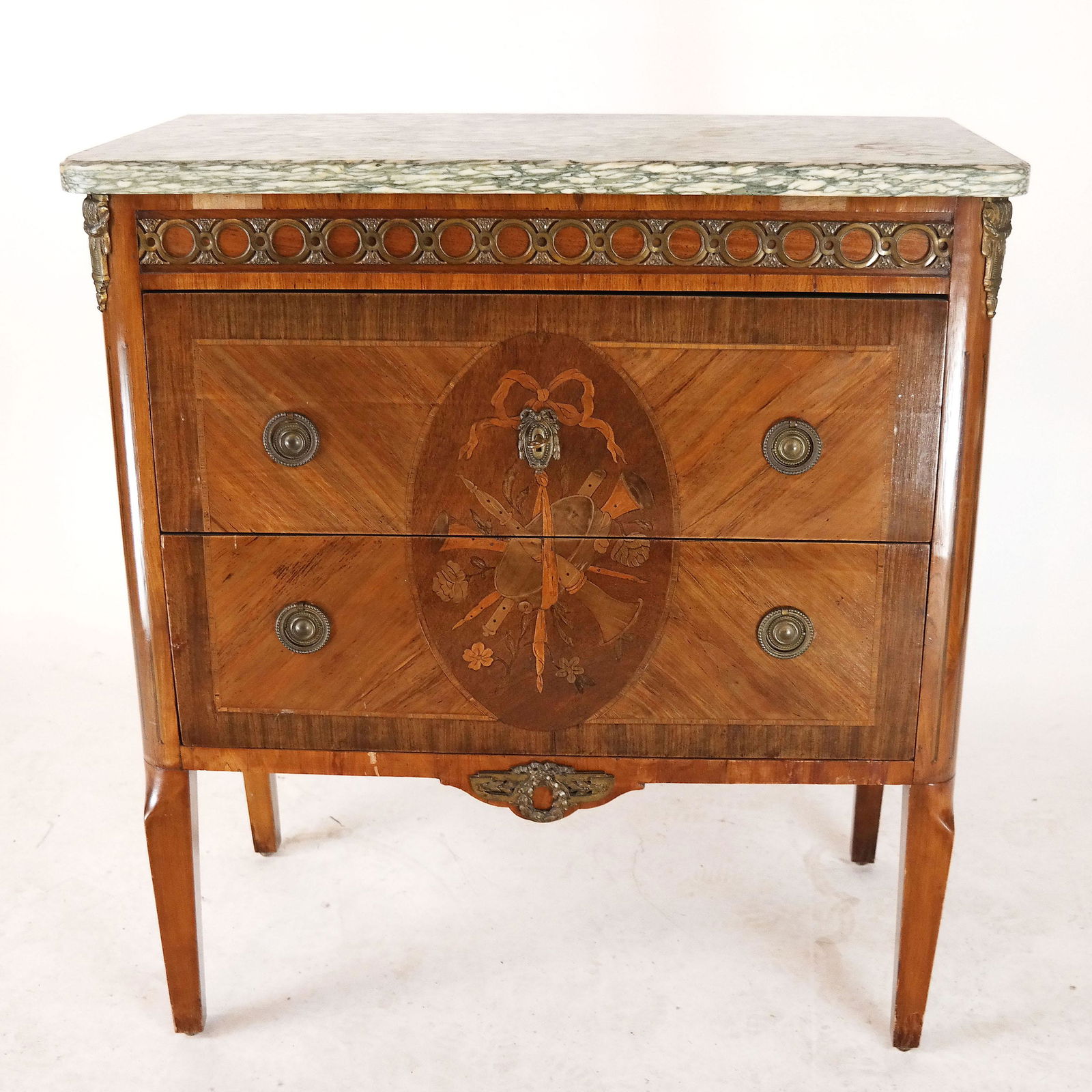 Marquetry Commode w/ Marble Top (1 of 9)