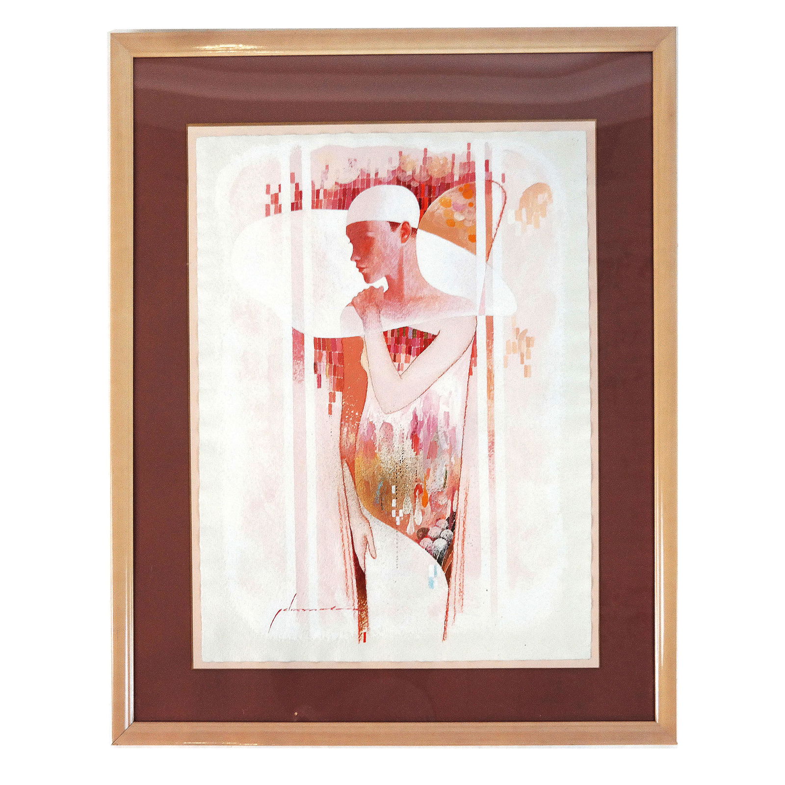 Felix MAS: Deco-Style Woman - W/C Painting (1 of 8)