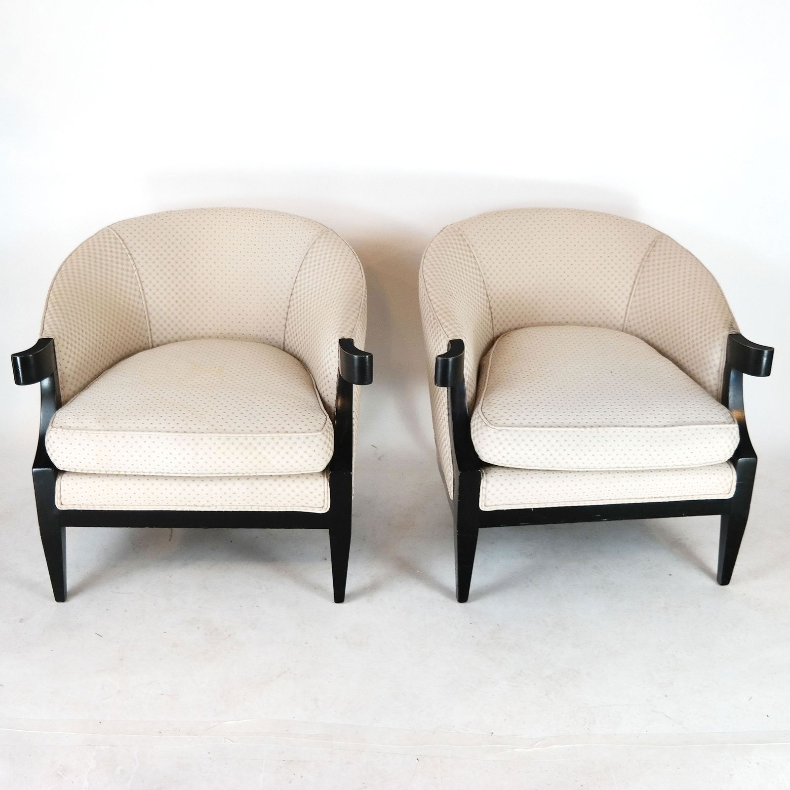 Pair of Baker Ebonized Library Chairs (1 of 7)