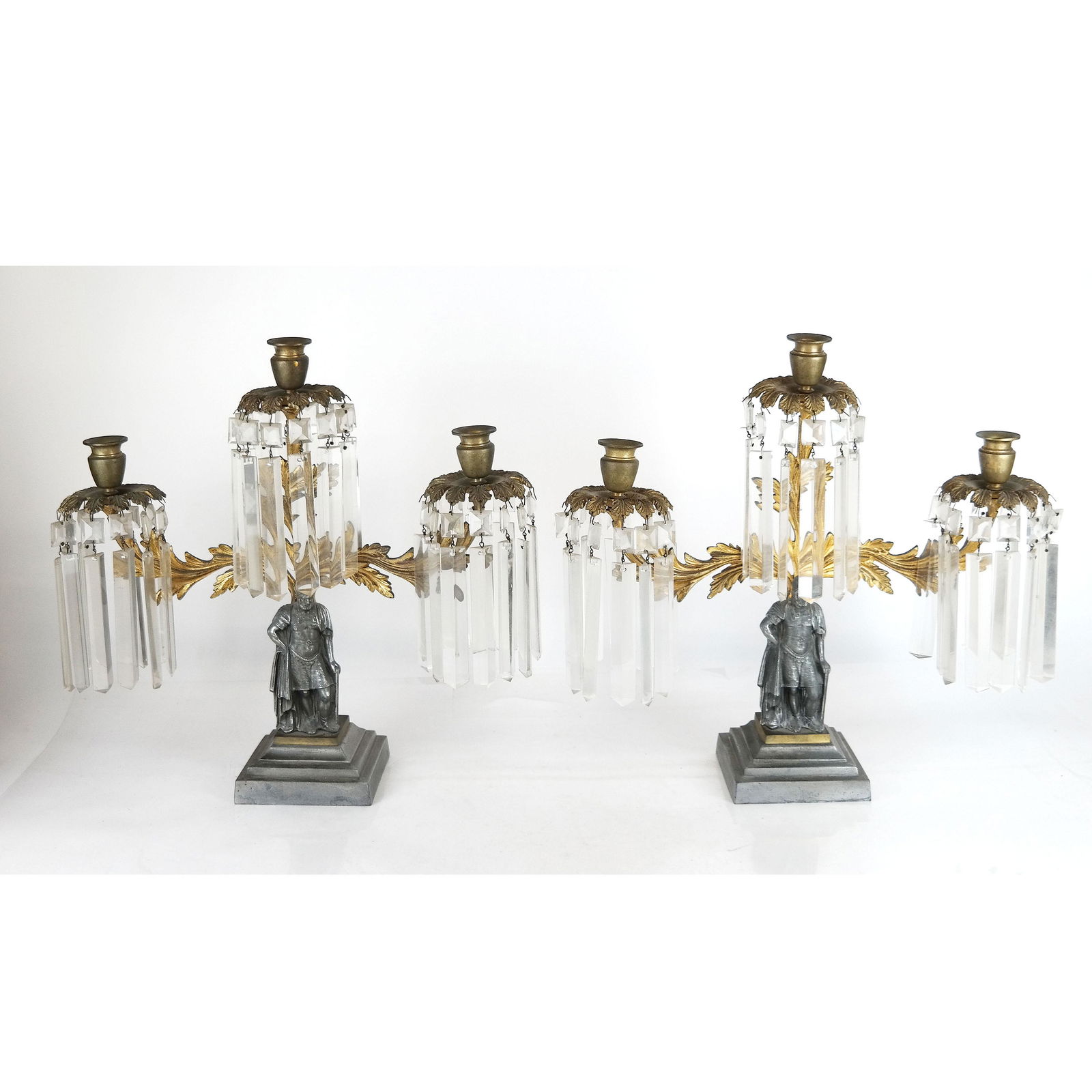 Pair Neoclassical-Style Lustre Candelabra (1 of 7)