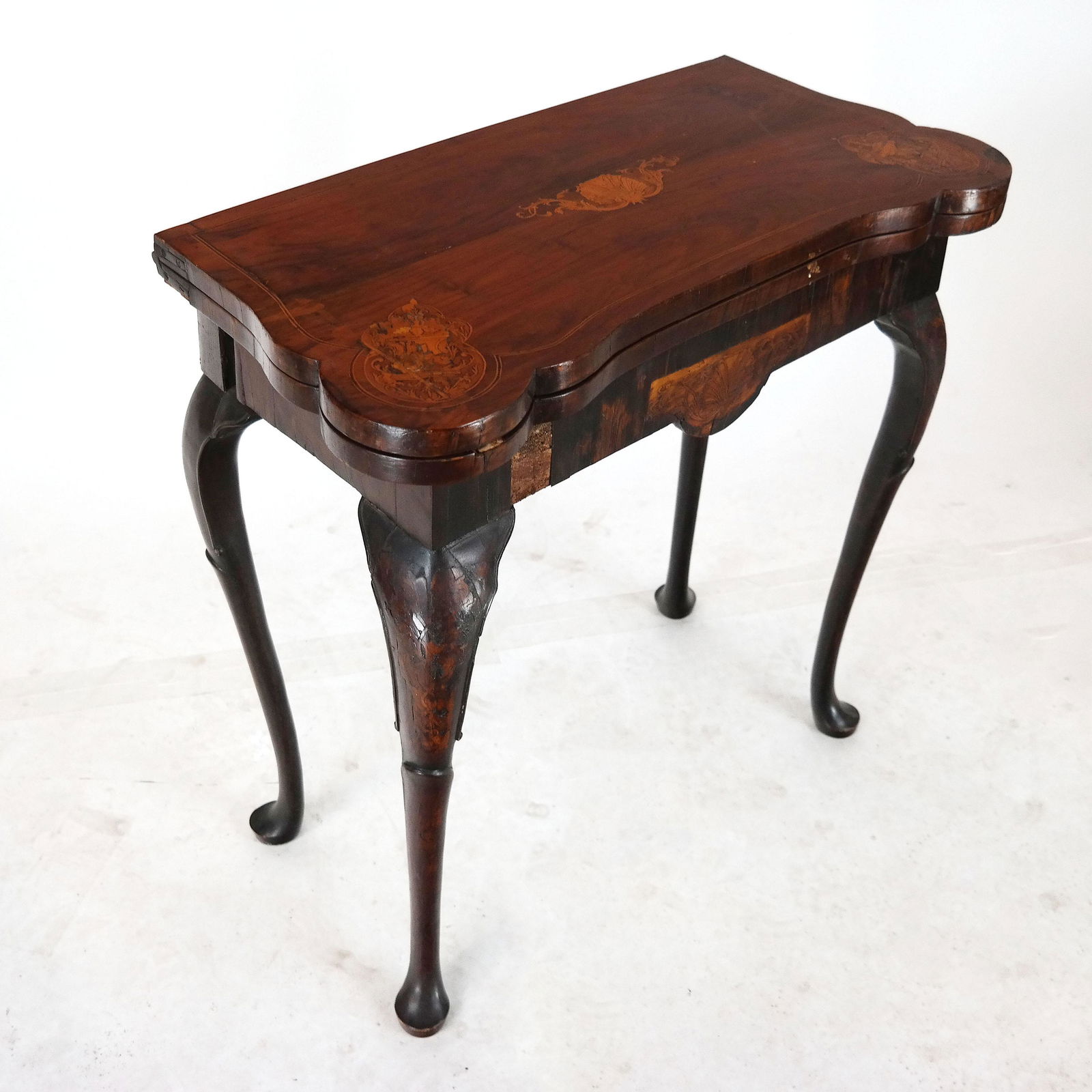 Queen Anne Period Inlaid Walnut Games Table (1 of 13)