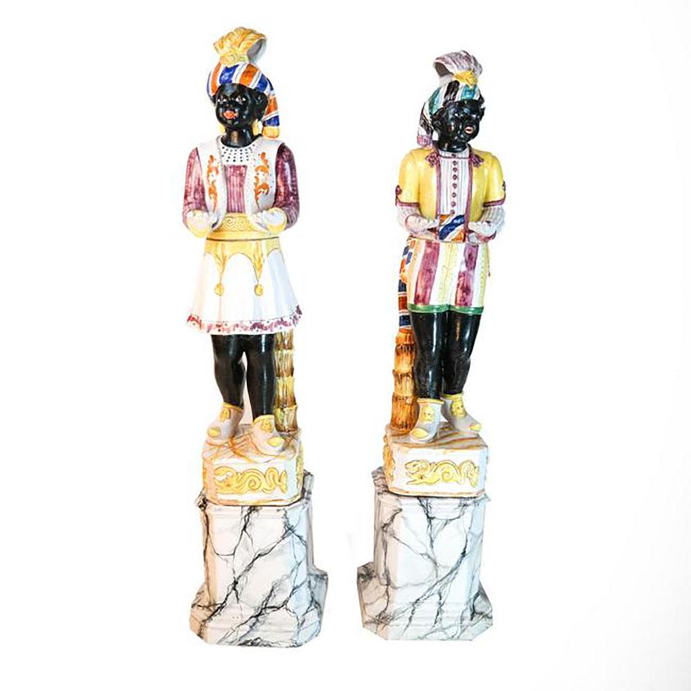 Pair of Venetian-Style Ceramic Blackamoors (1 of 14)