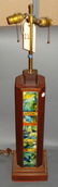 227: Mid Century Modern Art Pottery & Rosewood Lamp