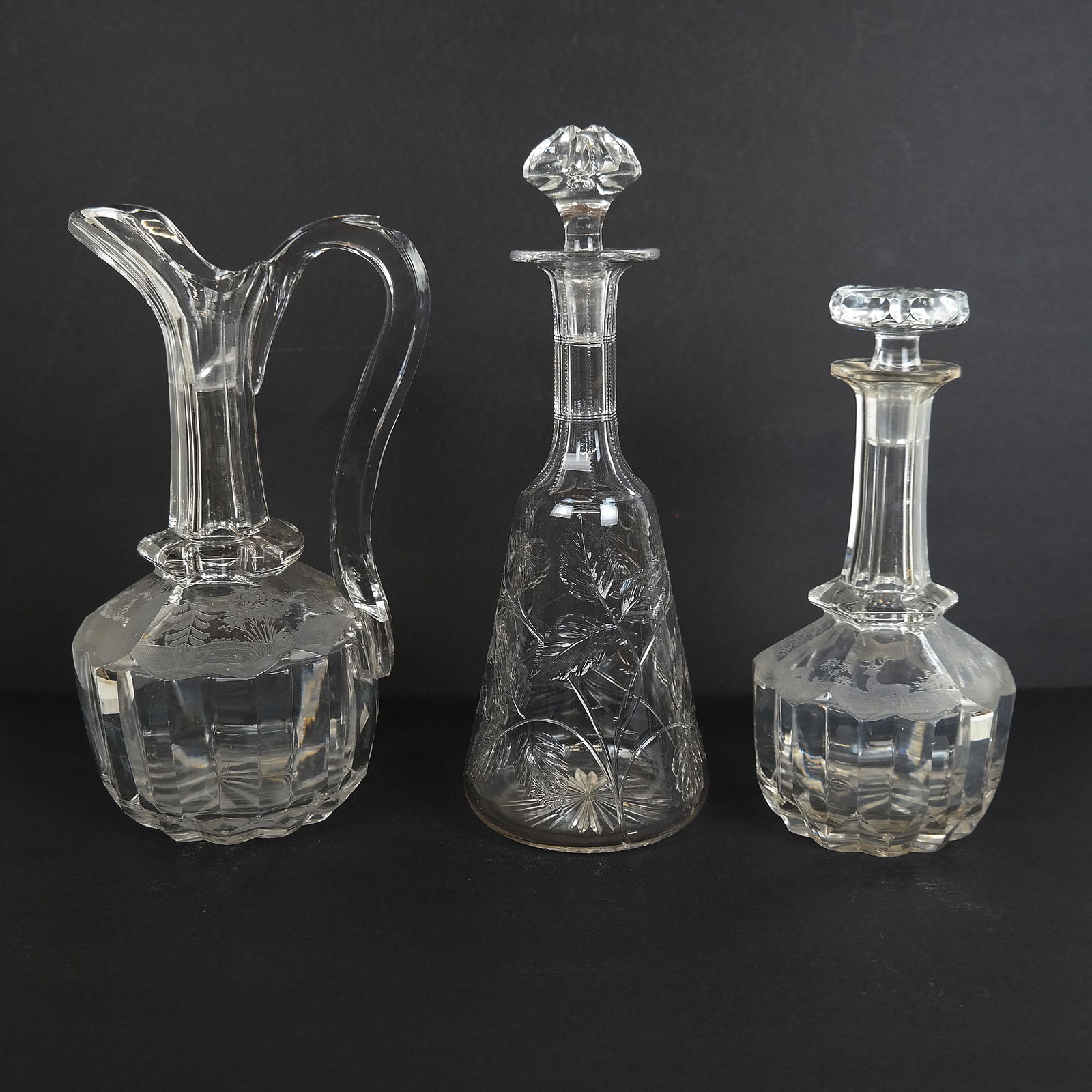 Three Vintage Etched & Cut Glass Articles (1 of 15)