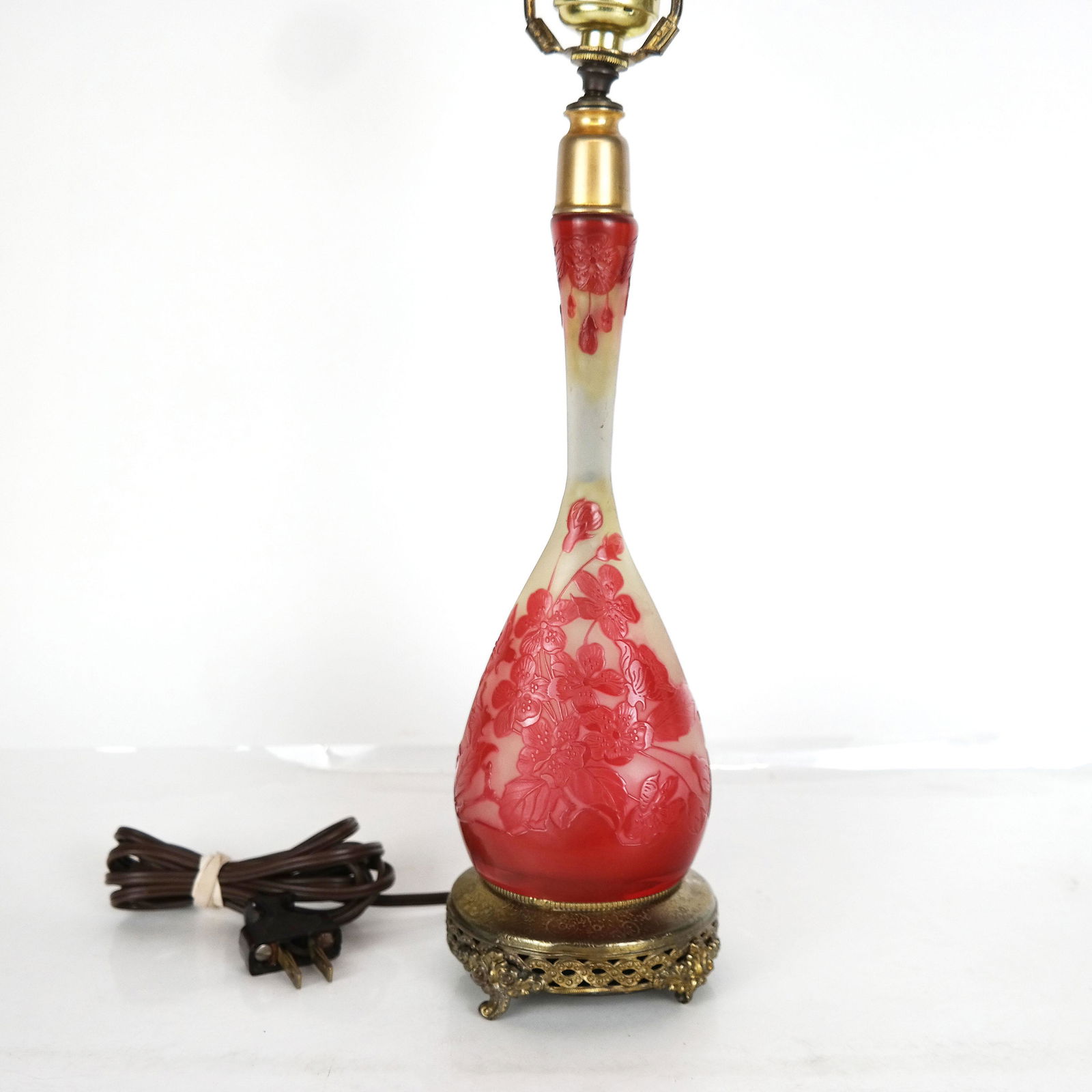 Galle Cameo Glass Vase as Lamp (1 of 9)