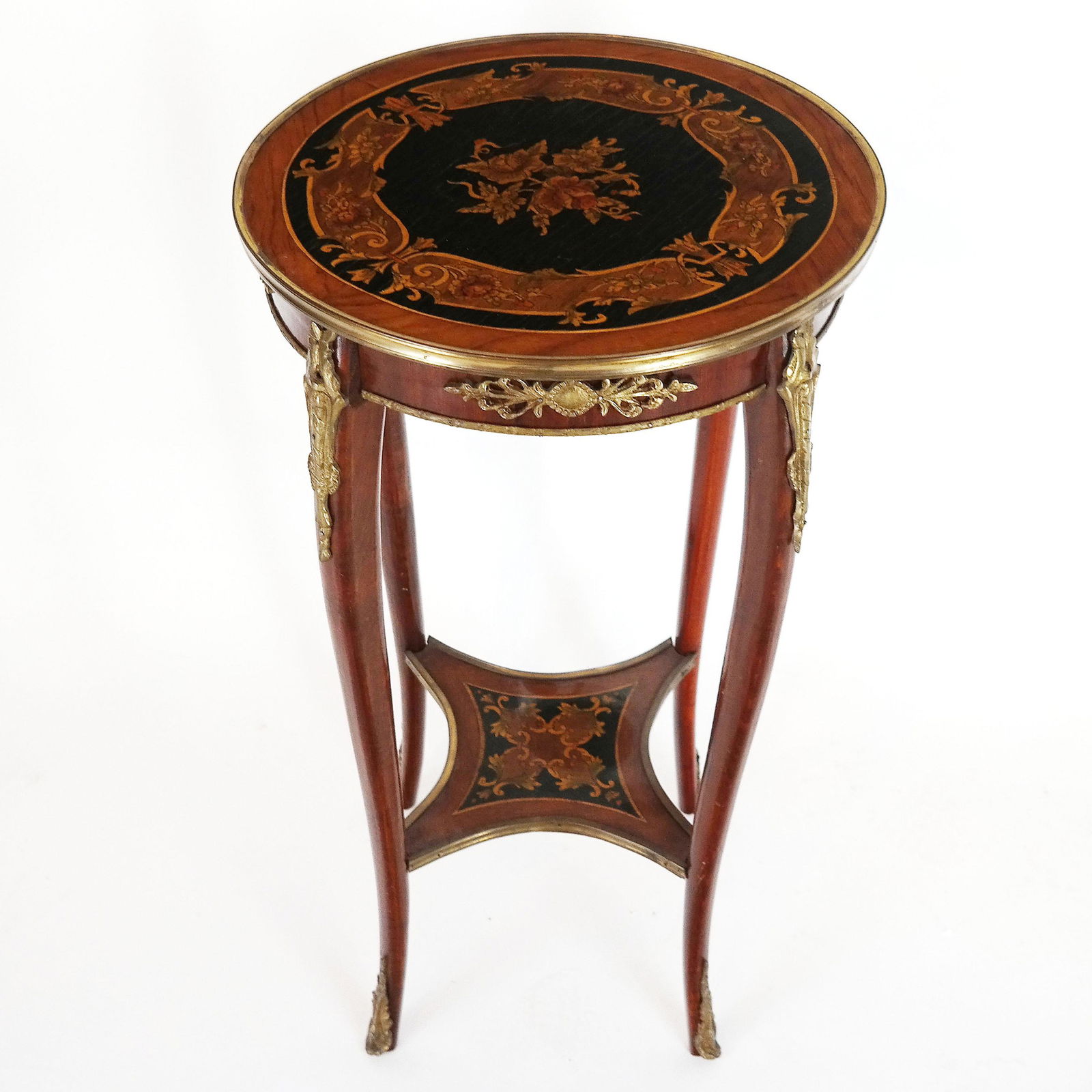 French-Style Two-Tier Round Lamp Stand (1 of 8)