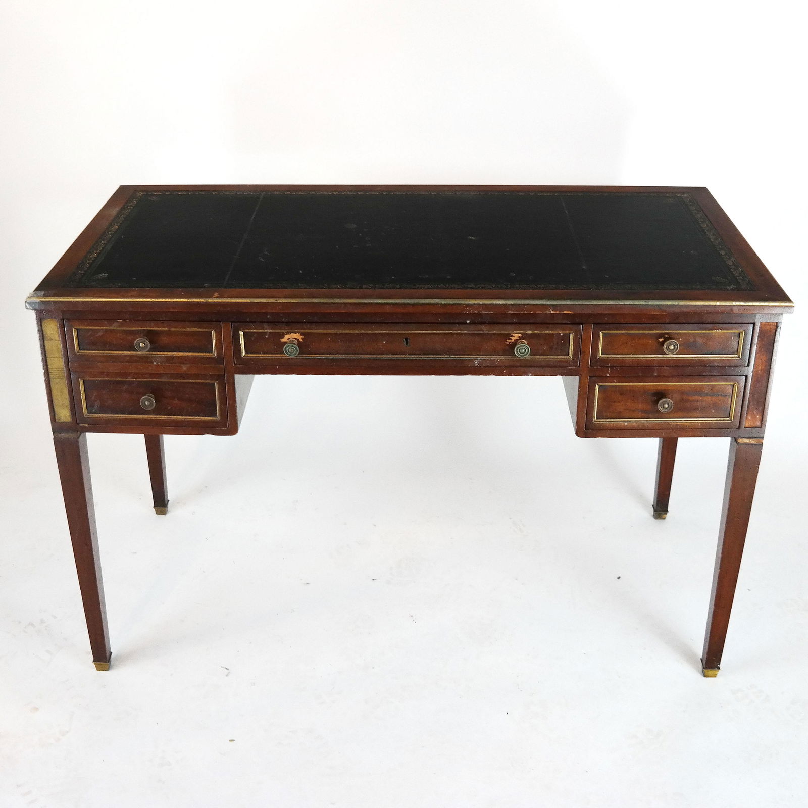 French-Style Satinwood Faux Partner's Desk (1 of 18)
